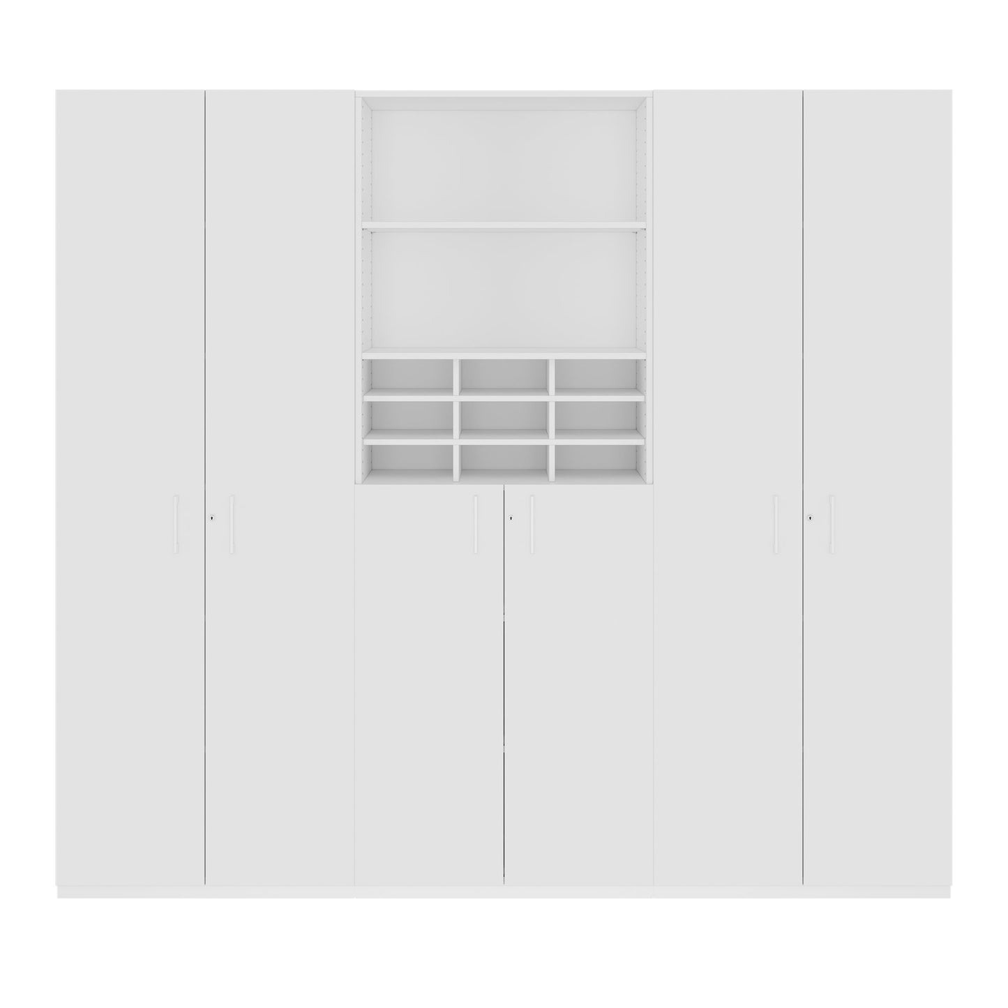 CHOICE Schrankwand | 6OH, 2400 x 2170 mm, Weiß