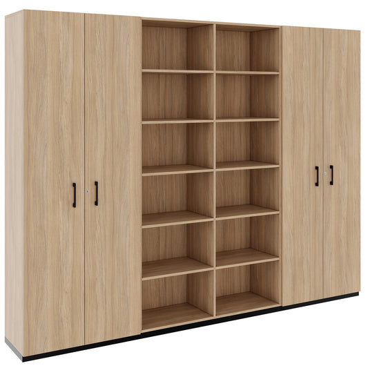 CHOICE Schrankwand | 6OH, 2800 x 2170 mm, Bernsteineiche