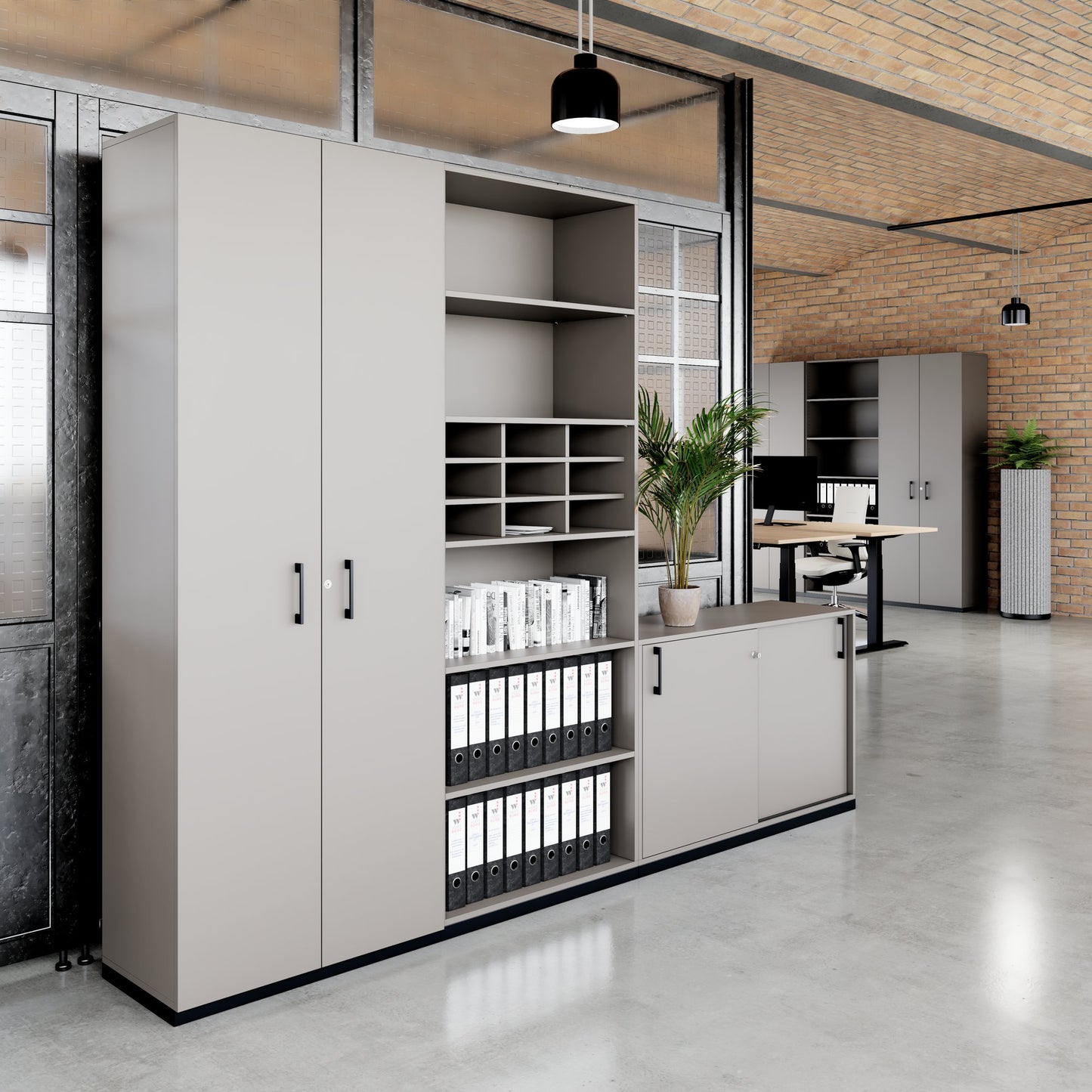 CHOICE Schrankwand | 6OH, 2800 x 2170 mm, Cubanitgrau