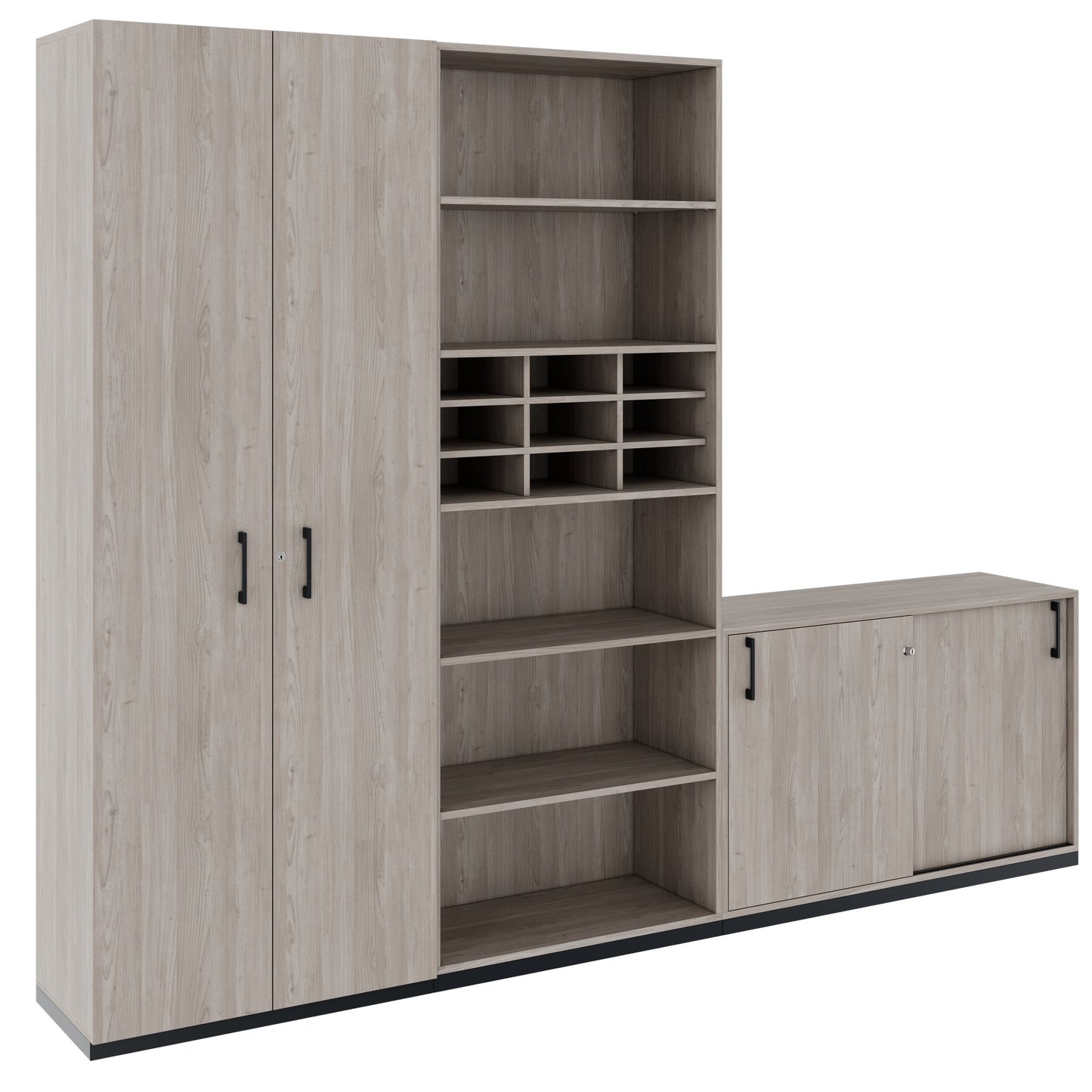 CHOICE Schrankwand | 6OH, 2800 x 2170 mm, Nordeiche grau