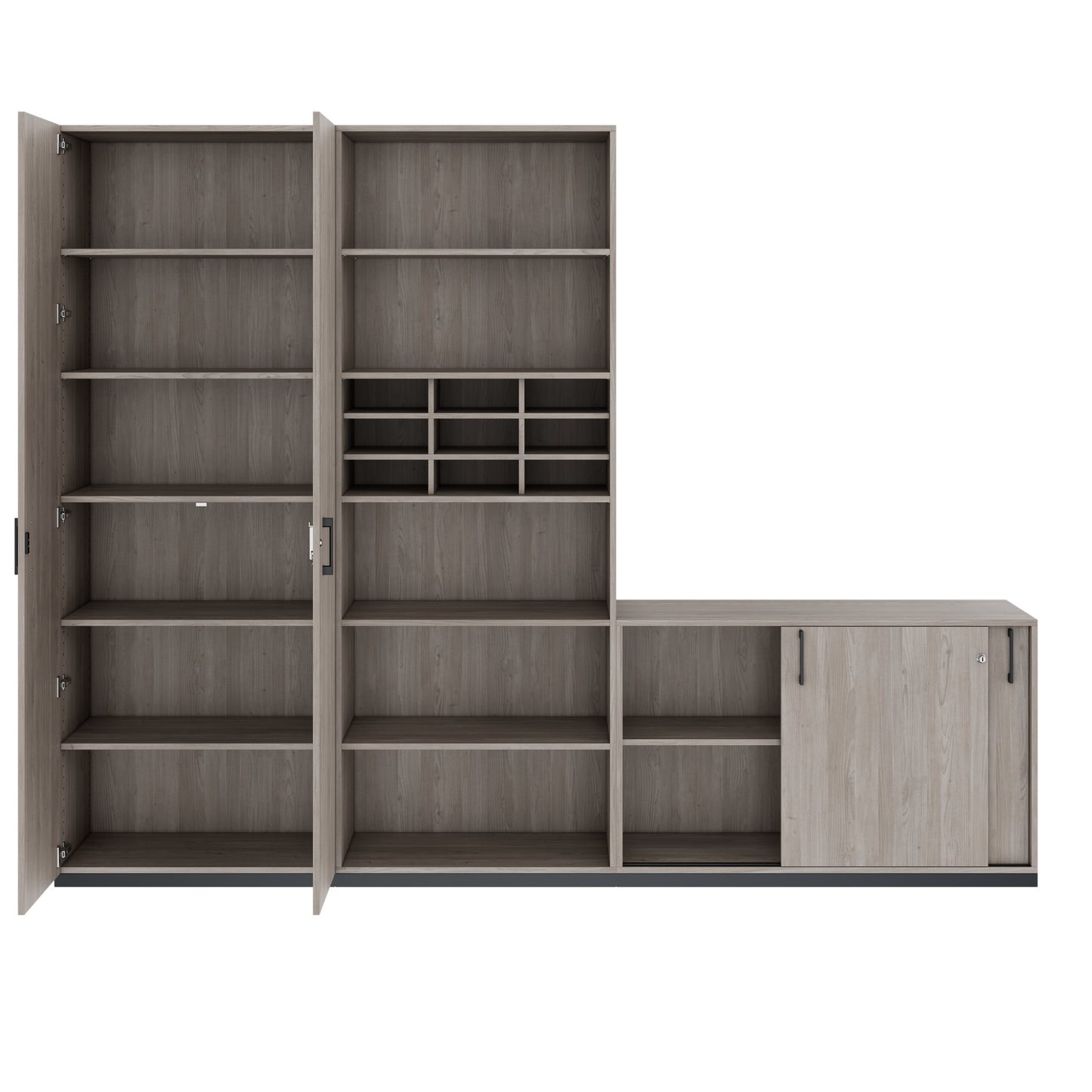 CHOICE Schrankwand | 6OH, 2800 x 2170 mm, Nordeiche grau