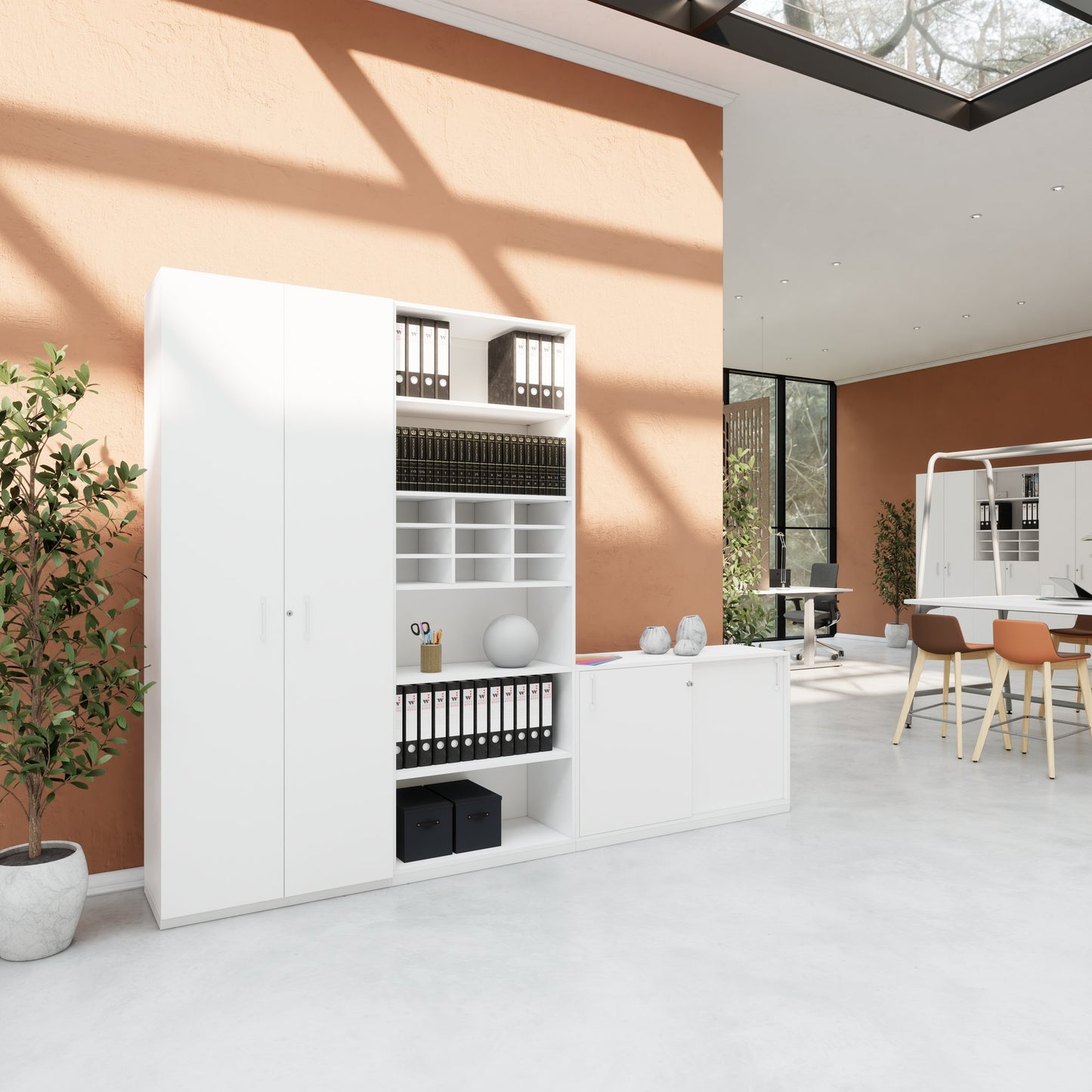 CHOICE Schrankwand | 6OH, 2800 x 2170 mm, Weiß