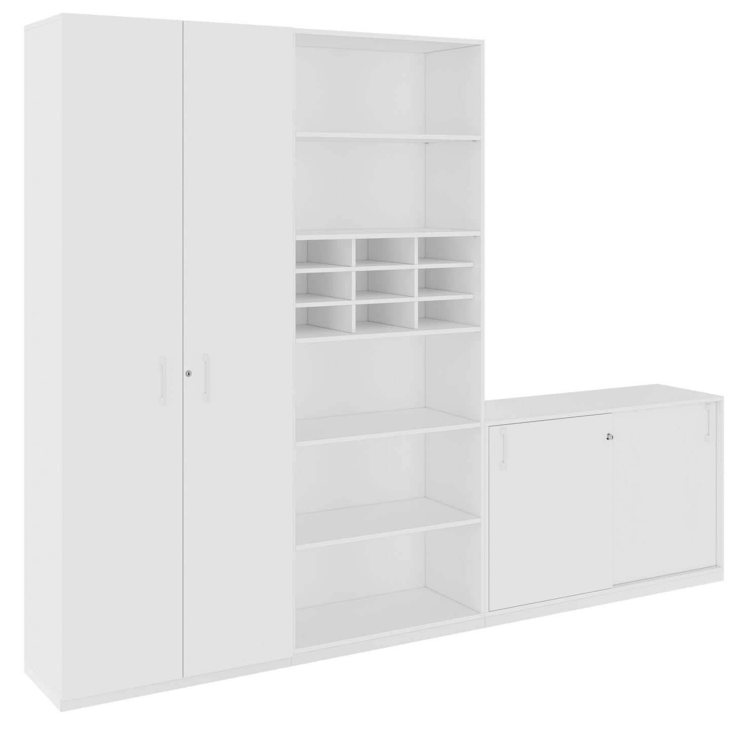 CHOICE Schrankwand | 6OH, 2800 x 2170 mm, Weiß