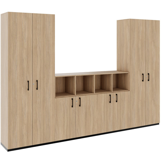 CHOICE Schrankwand | 6OH, 3200 x 2170 mm, Bernsteineiche