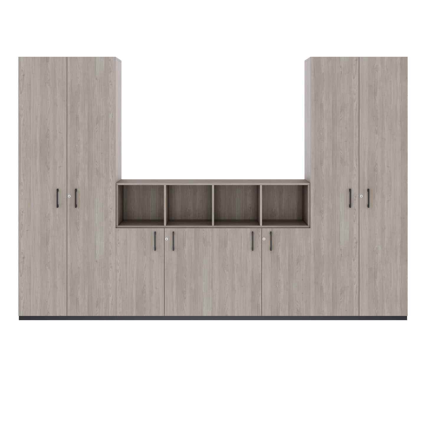 CHOICE Schrankwand | 6OH, 3200 x 2170 mm, Nordeiche grau