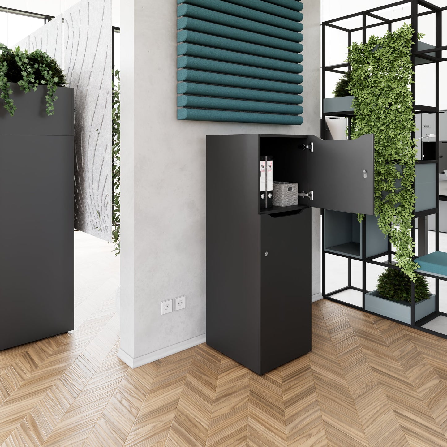 Armoire CHOICE | 450 x 1370 mm, 2 ou 3 casiers, anthracite