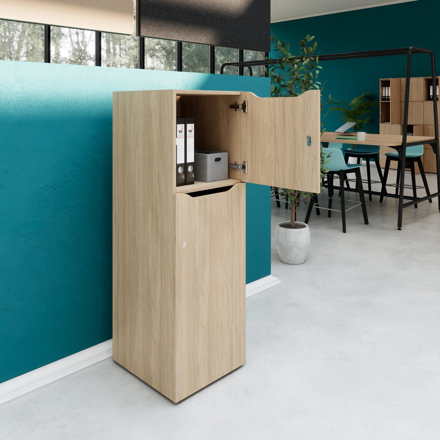 Armoire CHOICE | 450 x 1370 mm, 2 ou 3 casiers, chêne ambré