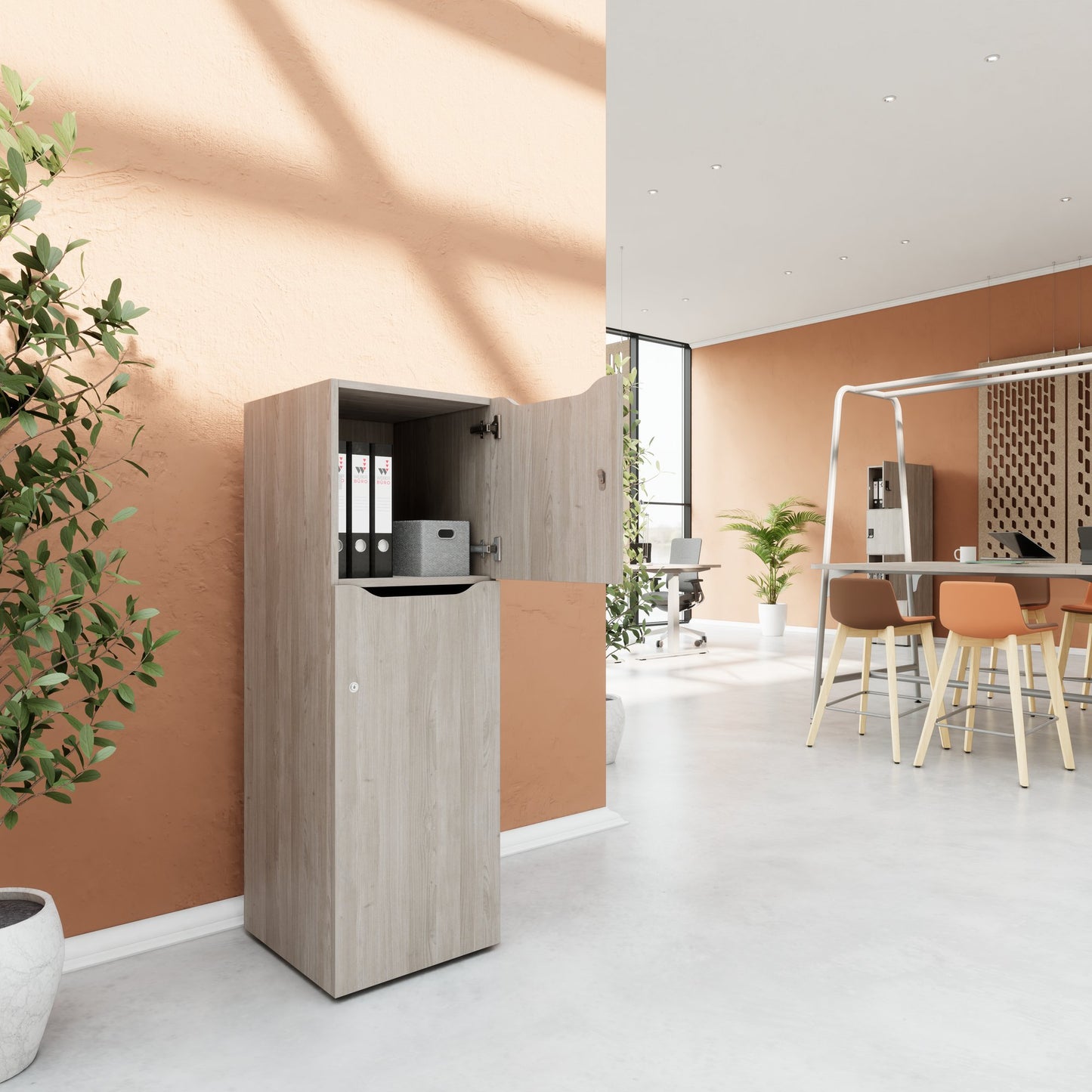 CHOICE locker | 450 x 1370 mm, 2 or 3 lockers, gray oak