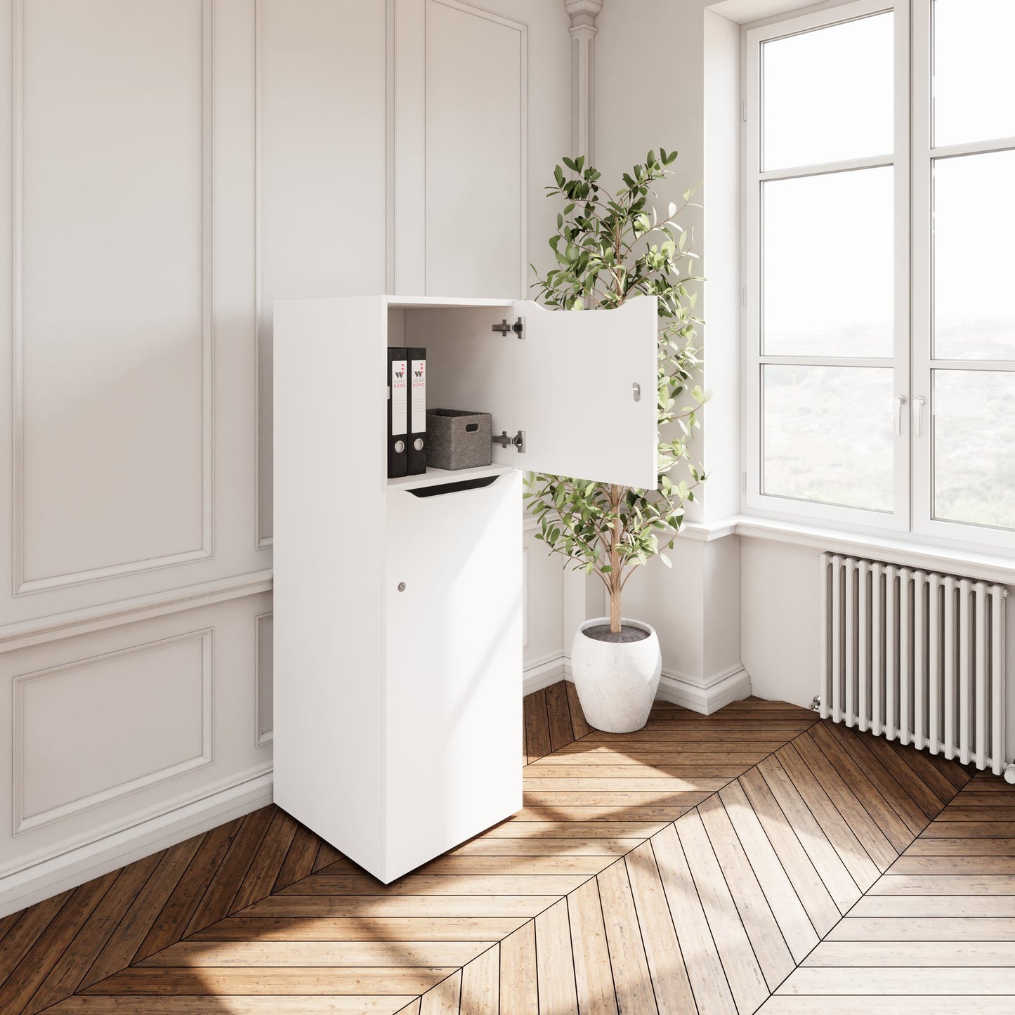 Armoire CHOICE | 450 x 1370 mm, 2 ou 3 casiers, blanc