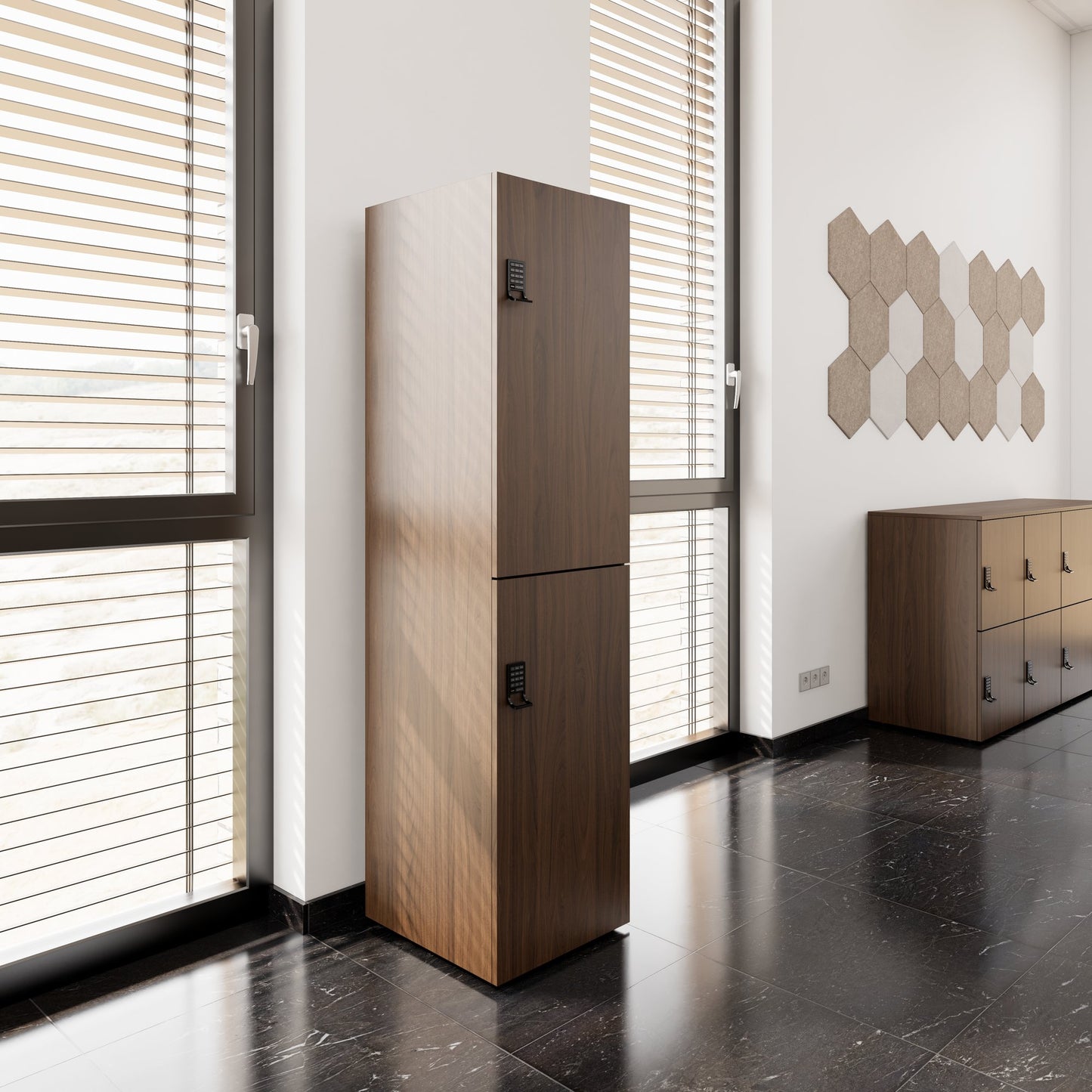 Armadietto CHOICE | 450 x 1820 mm, 2 armadietti grandi o 4 piccoli, noce