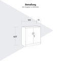 COREX Flügeltürenschrank | 2OH, 900 x 900 mm, Stahlkorpus, Schwarz - 7 Thumbnail Image