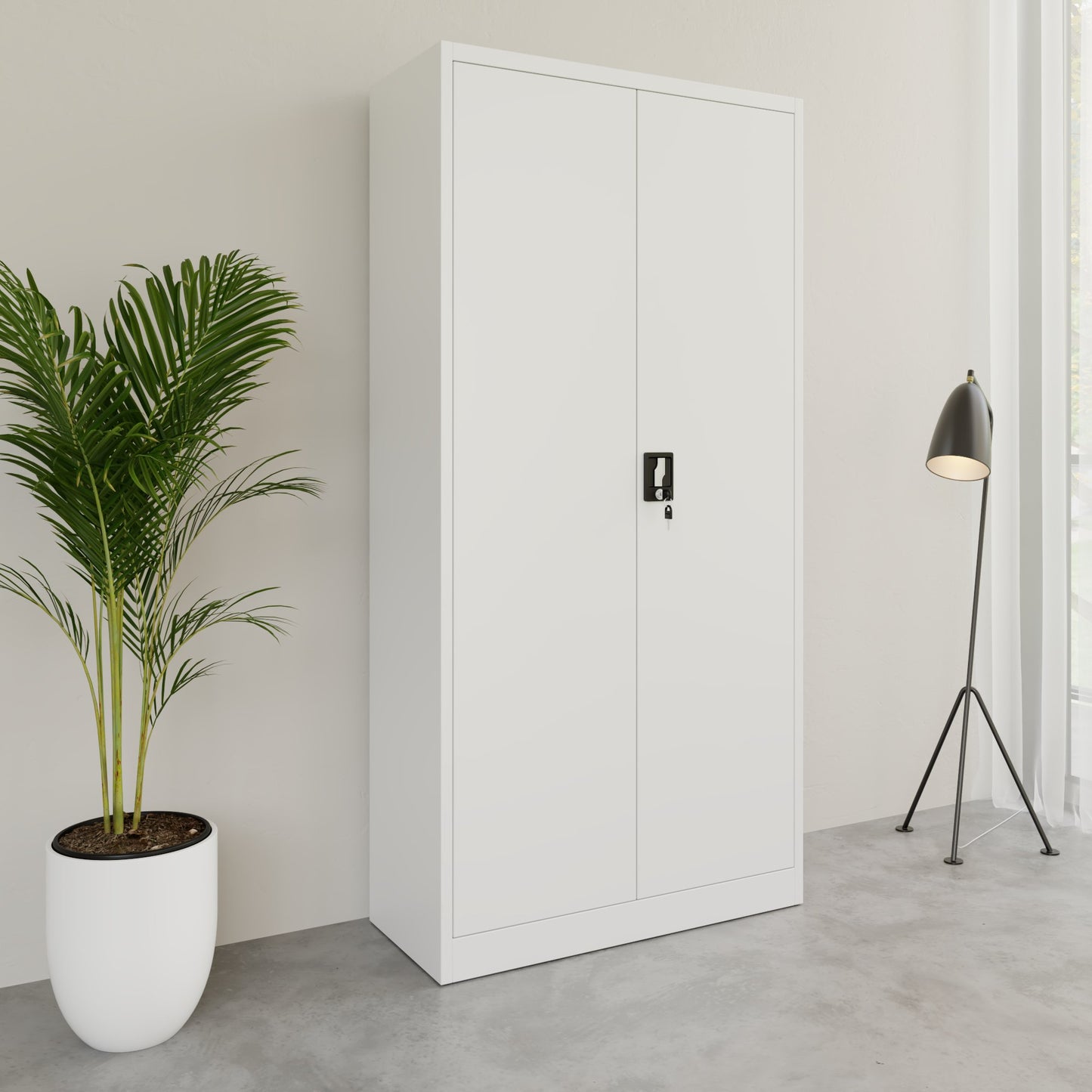 Corex wing door cabinet | 5OH, 900 x 1850 mm, steel body, white