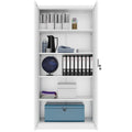 Armadio COREX con ante battenti | 5OH, 900 x 1850 mm, corpo in acciaio, bianco - 4 Thumbnail Image