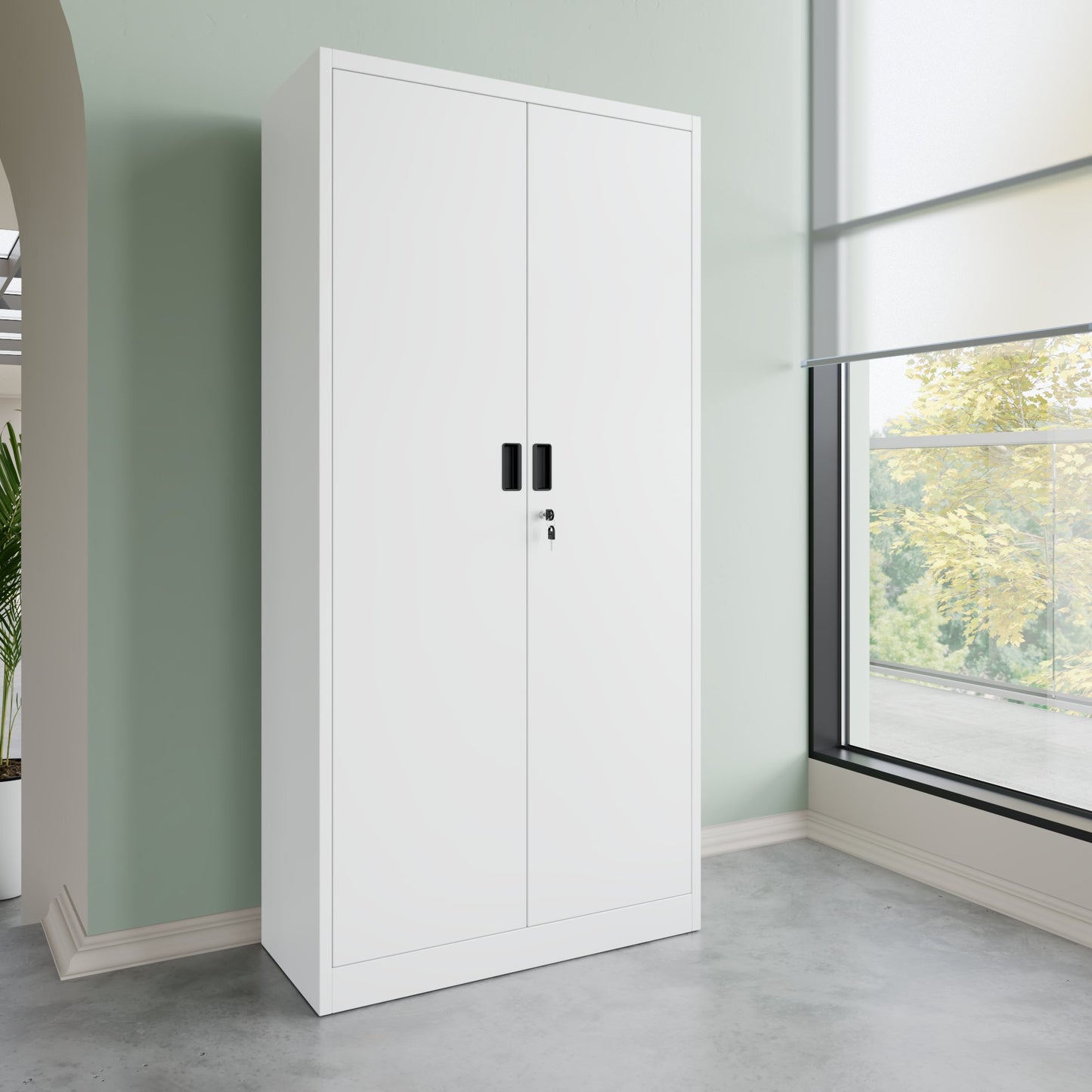 COREX Garderobenschrank | 900 x 1850 mm, Stahlkorpus, Weiss