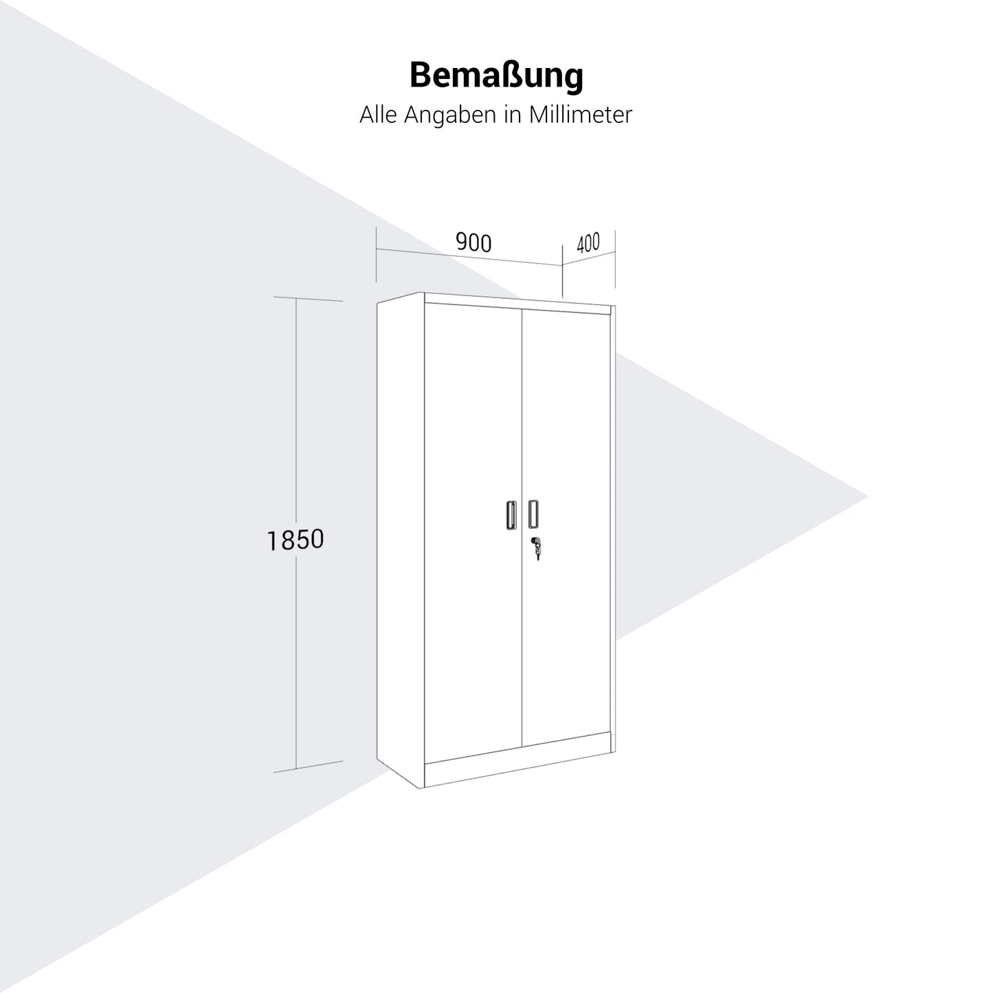 COREX Mehrzweckschrank | 900 x 1850 mm, Stahlkorpus, Weiß