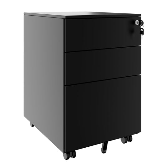 COREX Rollcontainer | 3 Schubladen, 500 mm tief, Schwarz