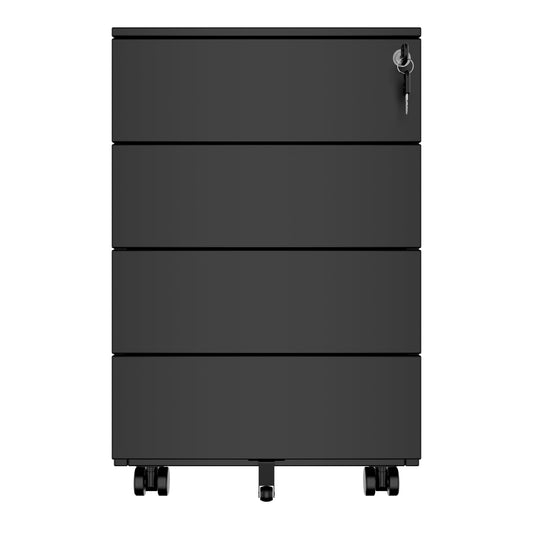 COREX Rollcontainer | 4 Schubladen, 500 mm tief, Schwarz