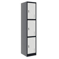 COREX Vestiaire | 380 x 1850 mm (3 compartiments verrouillables), corps en acier, anthracite / blanc - 1 Thumbnail Image