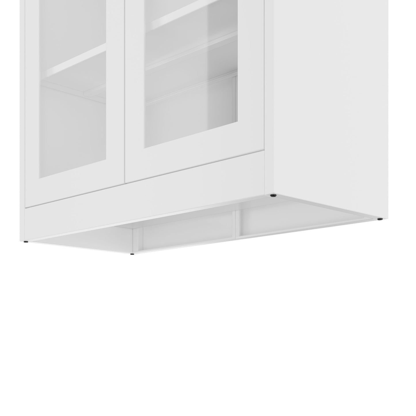 COREX Vitrinenschrank | 5OH, 900 x 1850 mm, Stahlkorpus, Weiss