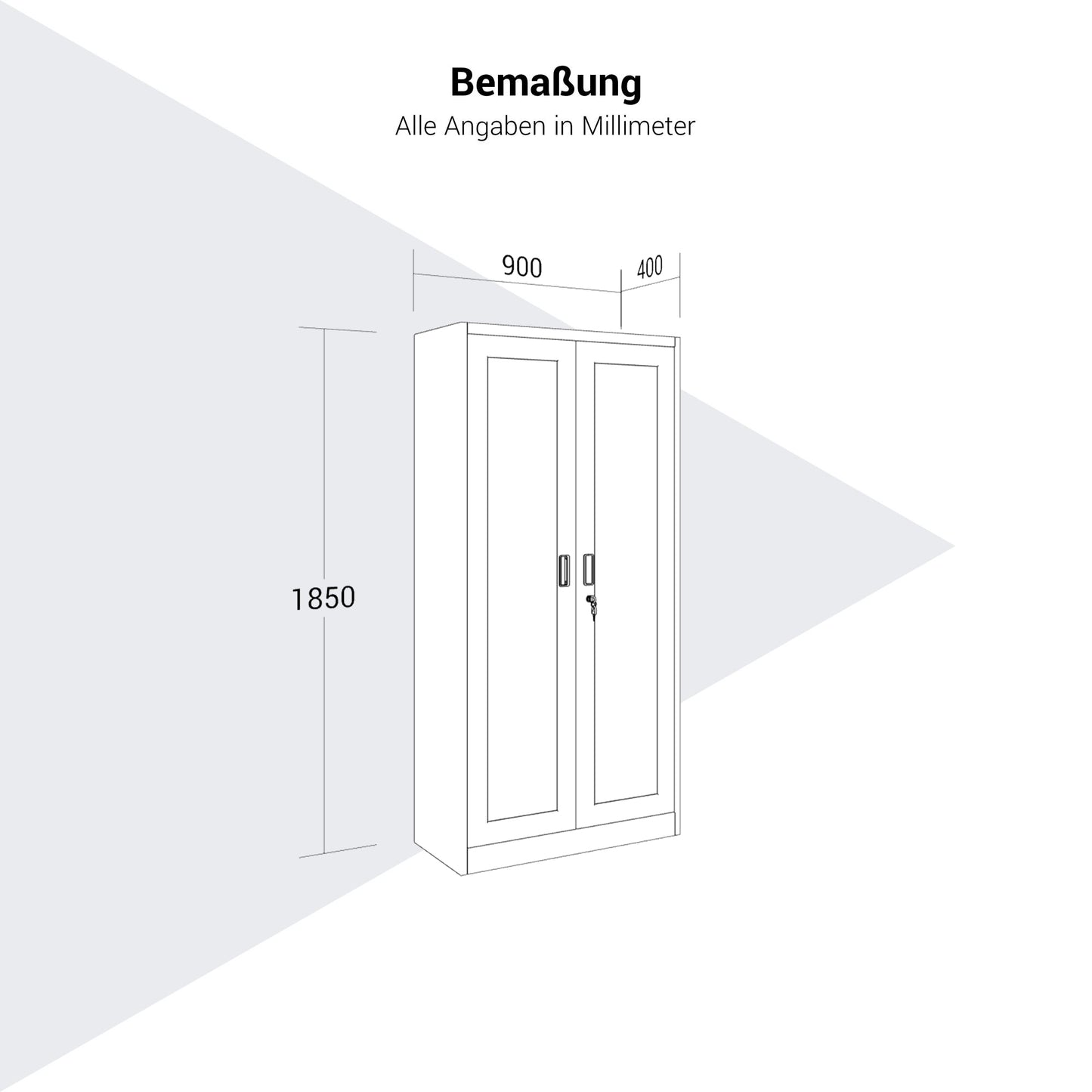 COREX Vitrinenschrank | 5OH, 900 x 1850 mm, Stahlkorpus, Weiß