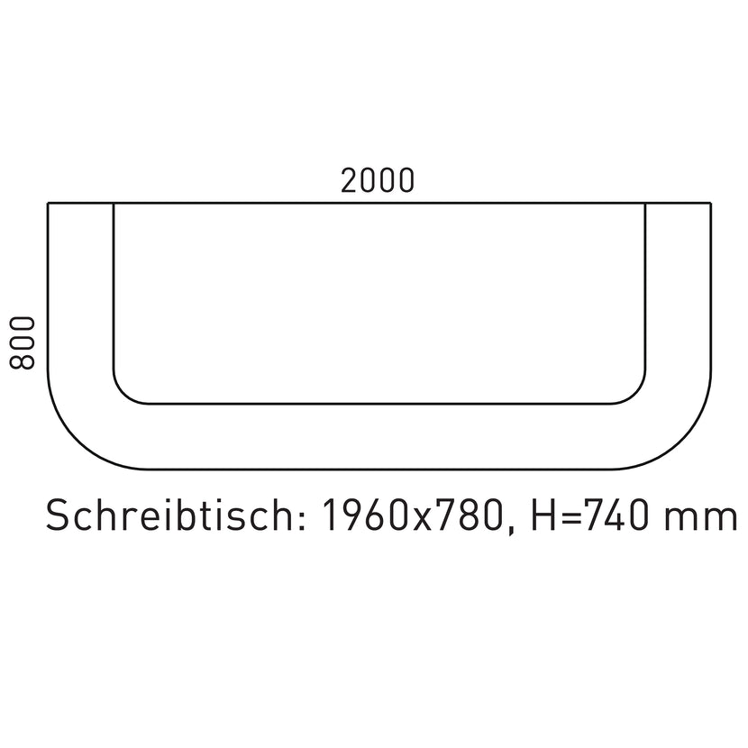 COSY Contatore della reception | 2000 x 800 mm, bianco