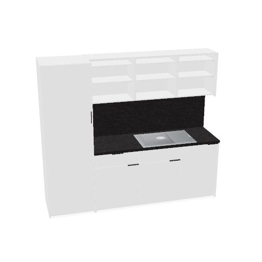 CULINART Büroküche | 1800 x 2100 mm, Schubladen, Schränke & Kompositspüle