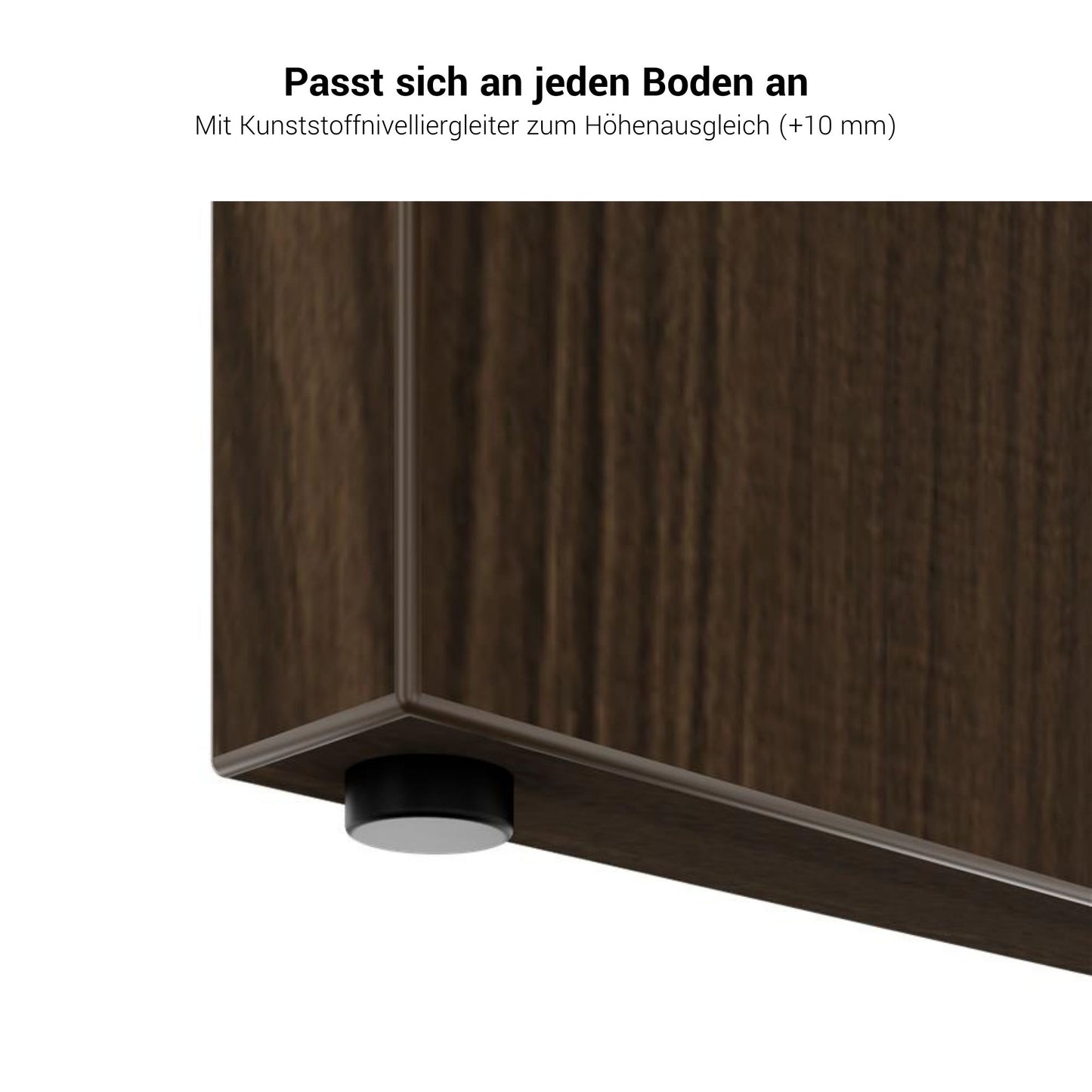 BRALCO SILE desk | 1800 - 2000 mm, side frame, walnut