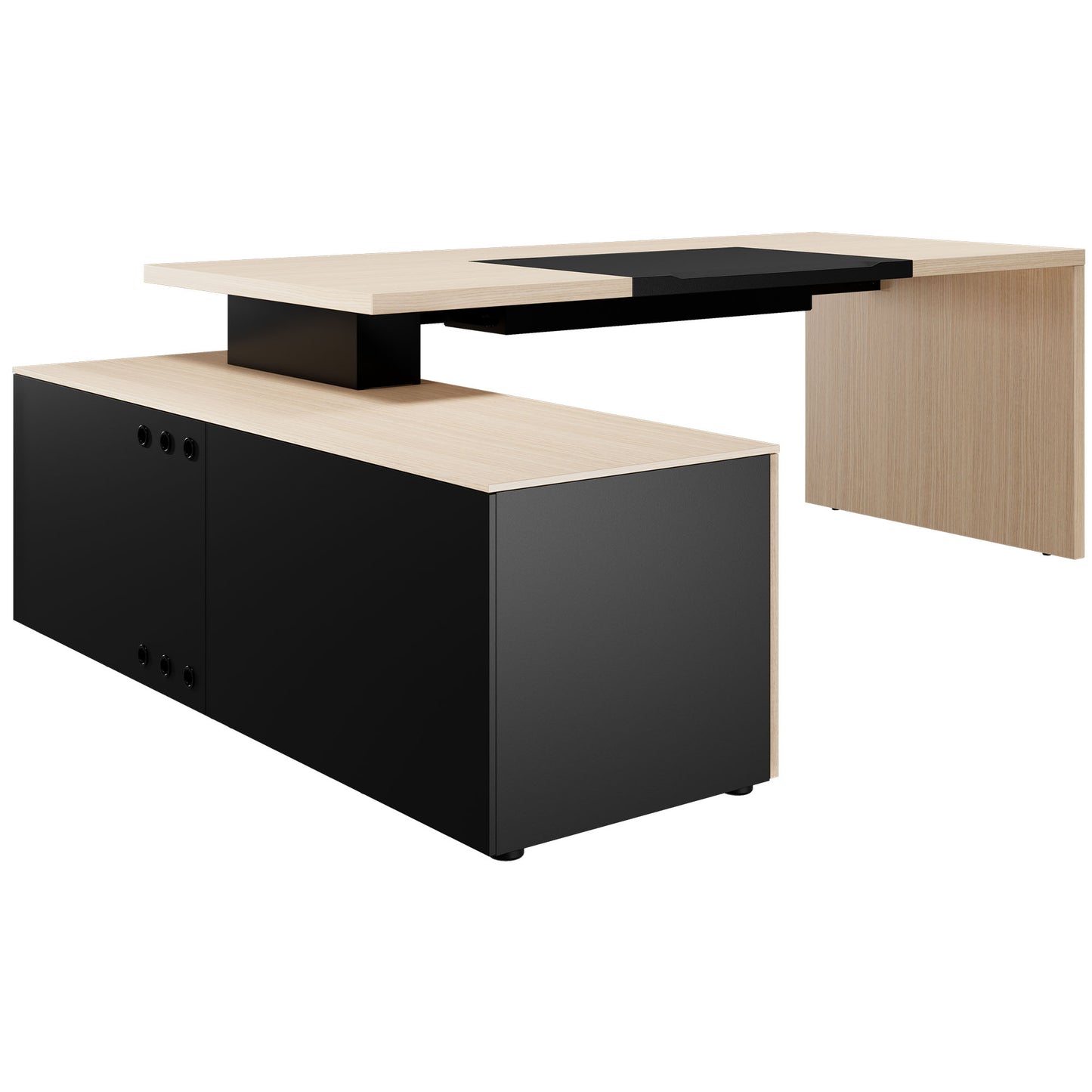 Bralco SILE Bureau avec basse-planche | 2300 x 1700 mm, chêne
