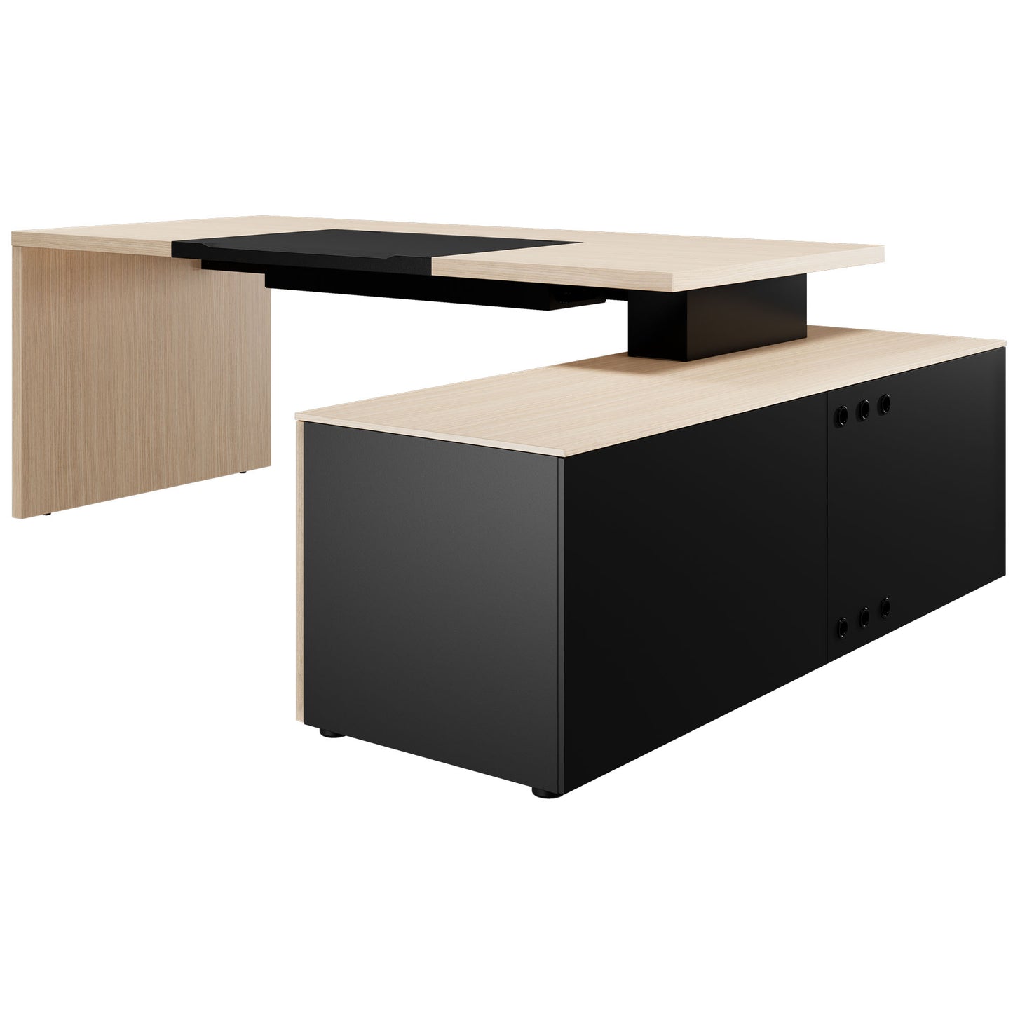 Bralco SILE Bureau avec basse-planche | 2300 x 1700 mm, chêne