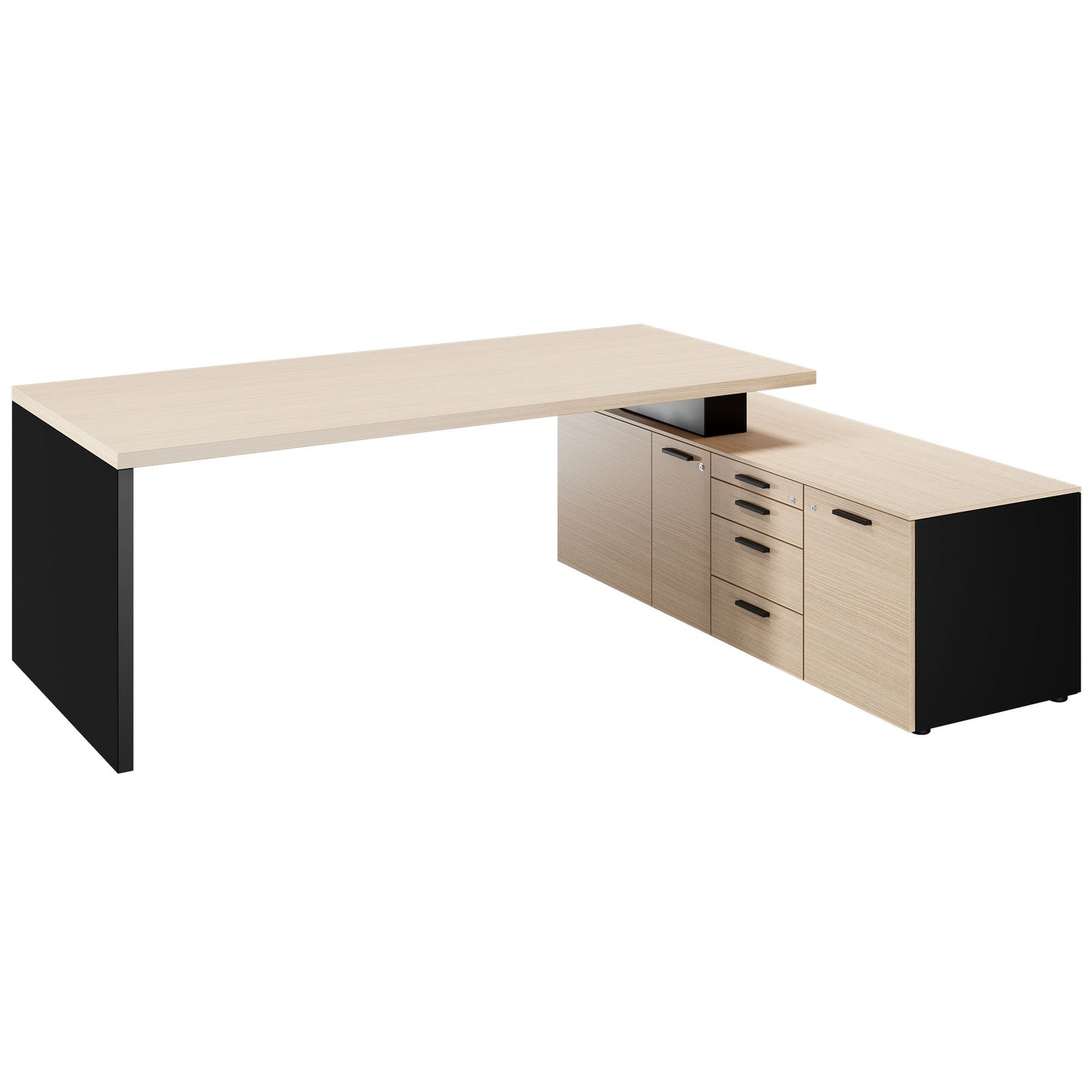 Bralco SILE Bureau avec basse-planche | 2300 x 1700 mm, chêne