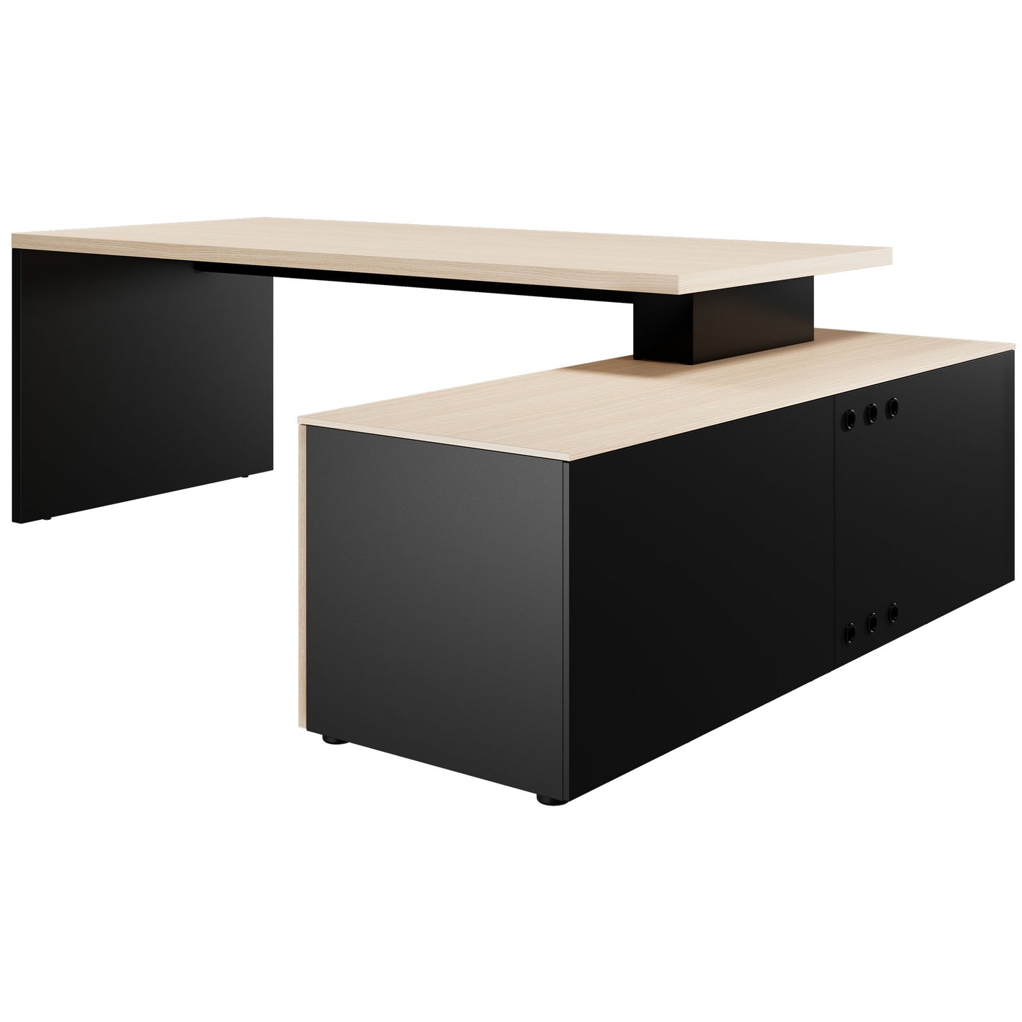 Bralco SILE Bureau avec basse-planche | 2300 x 1700 mm, chêne
