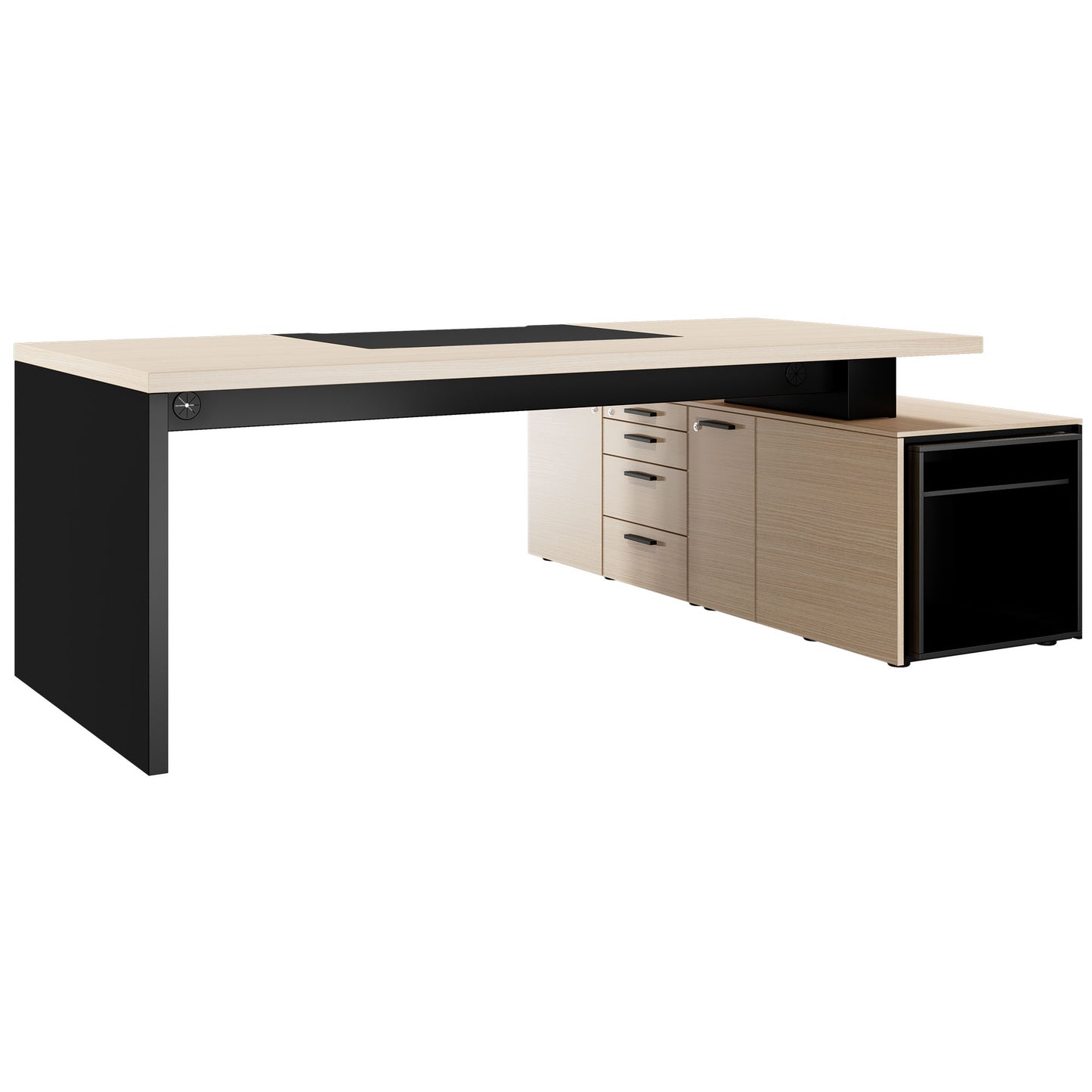 Bralco SILE Bureau avec basse-planche | 2300 x 1700 mm, chêne