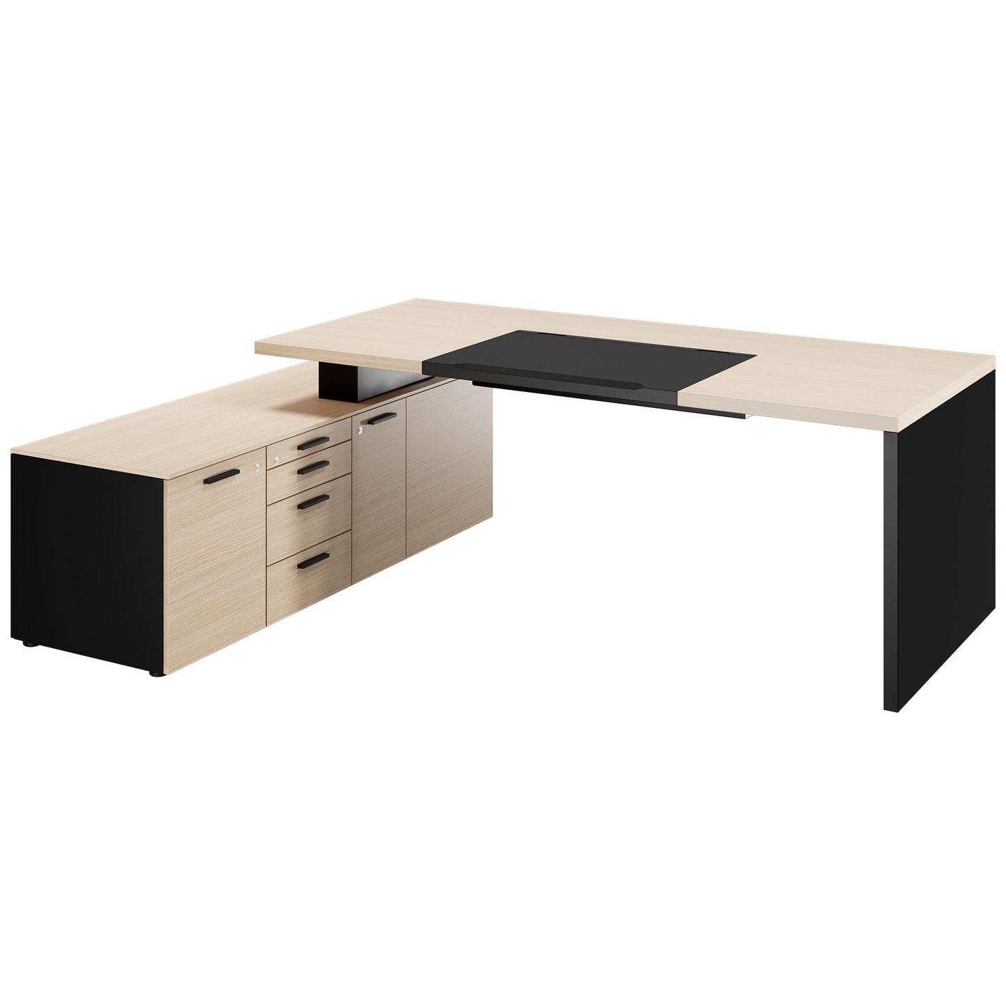 Bralco SILE Bureau avec basse-planche | 2300 x 1700 mm, chêne