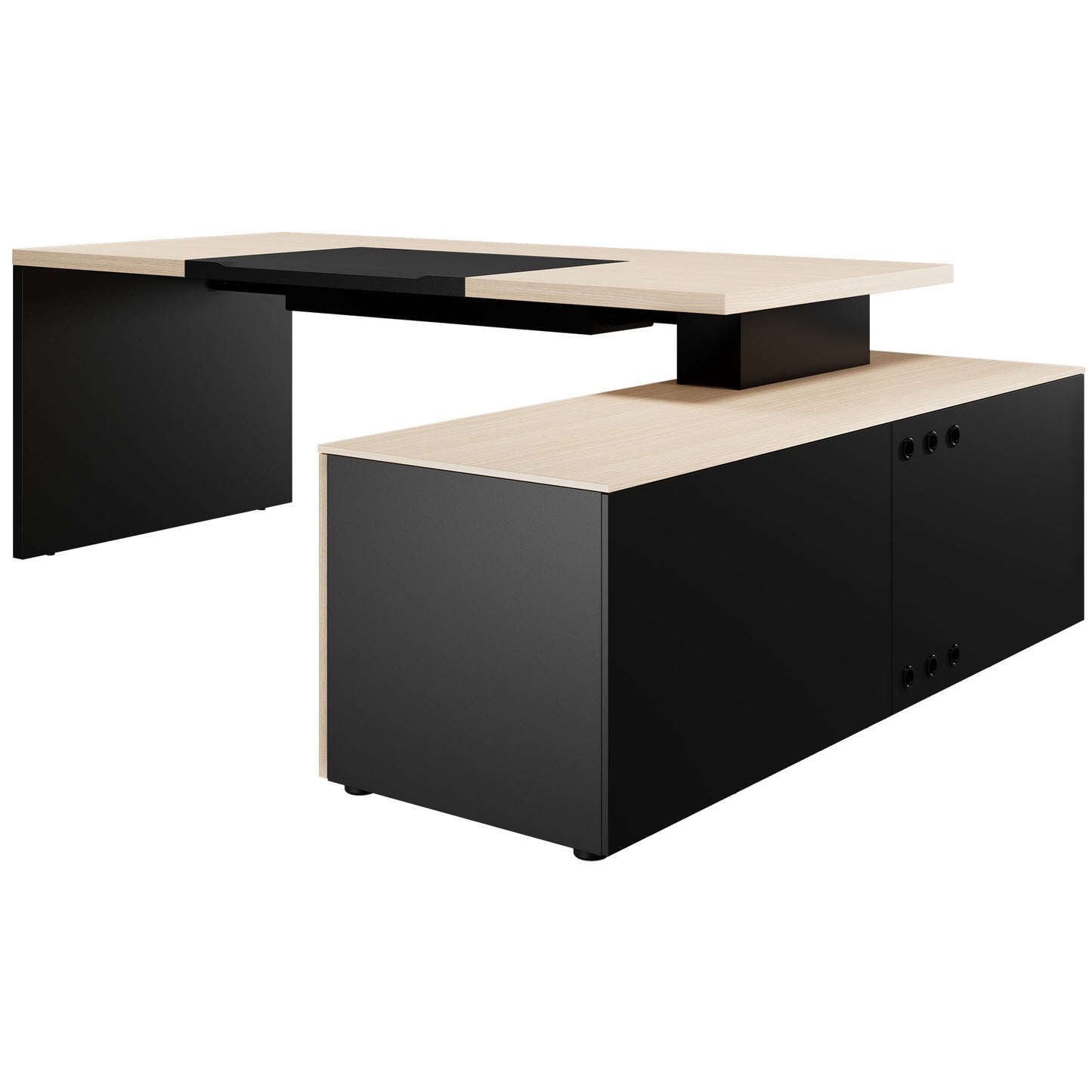 Bralco SILE Bureau avec basse-planche | 2300 x 1700 mm, chêne