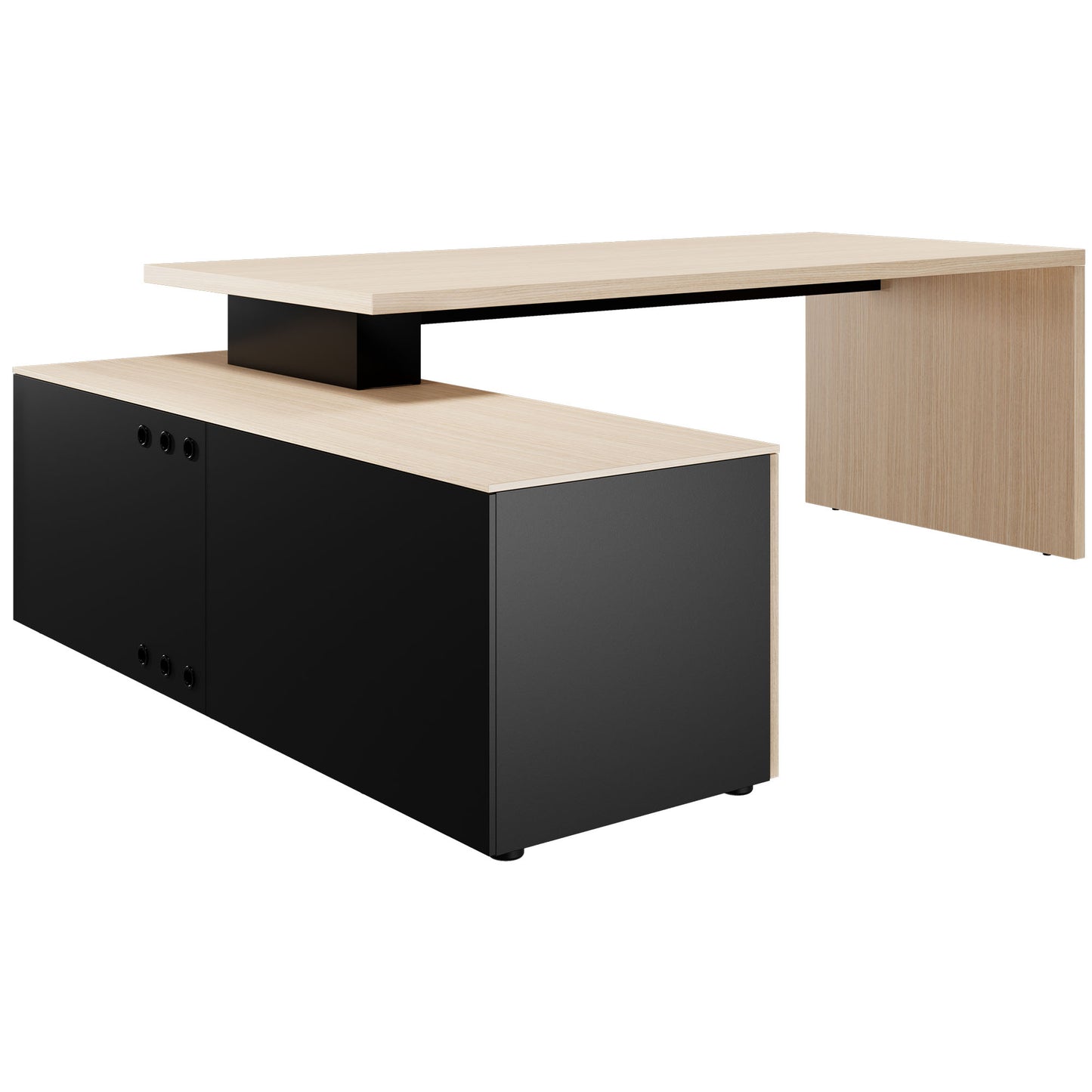 Bralco SILE Bureau avec basse-planche | 2300 x 1700 mm, chêne