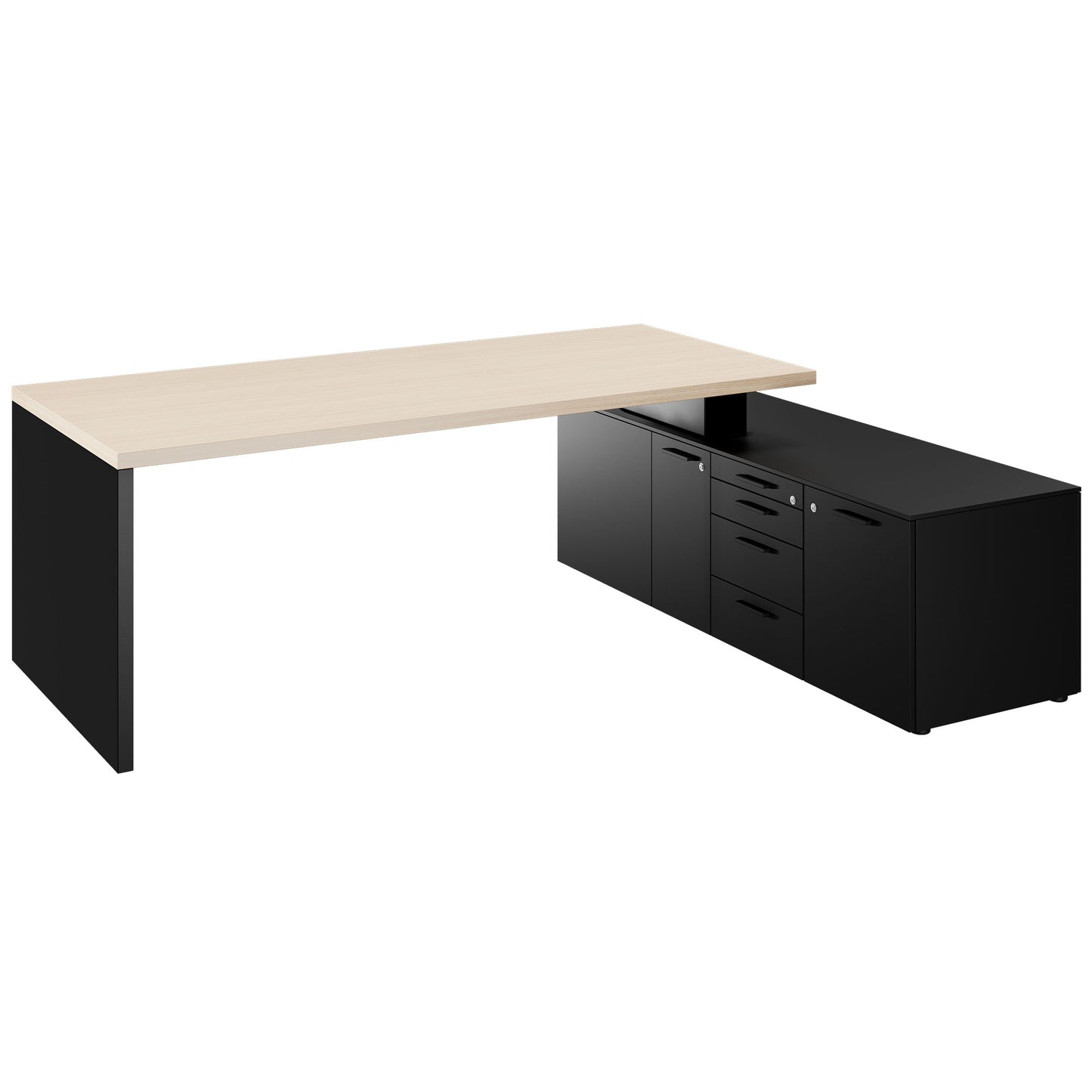 Bralco SILE Bureau avec basse-planche | 2300 x 1700 mm, chêne