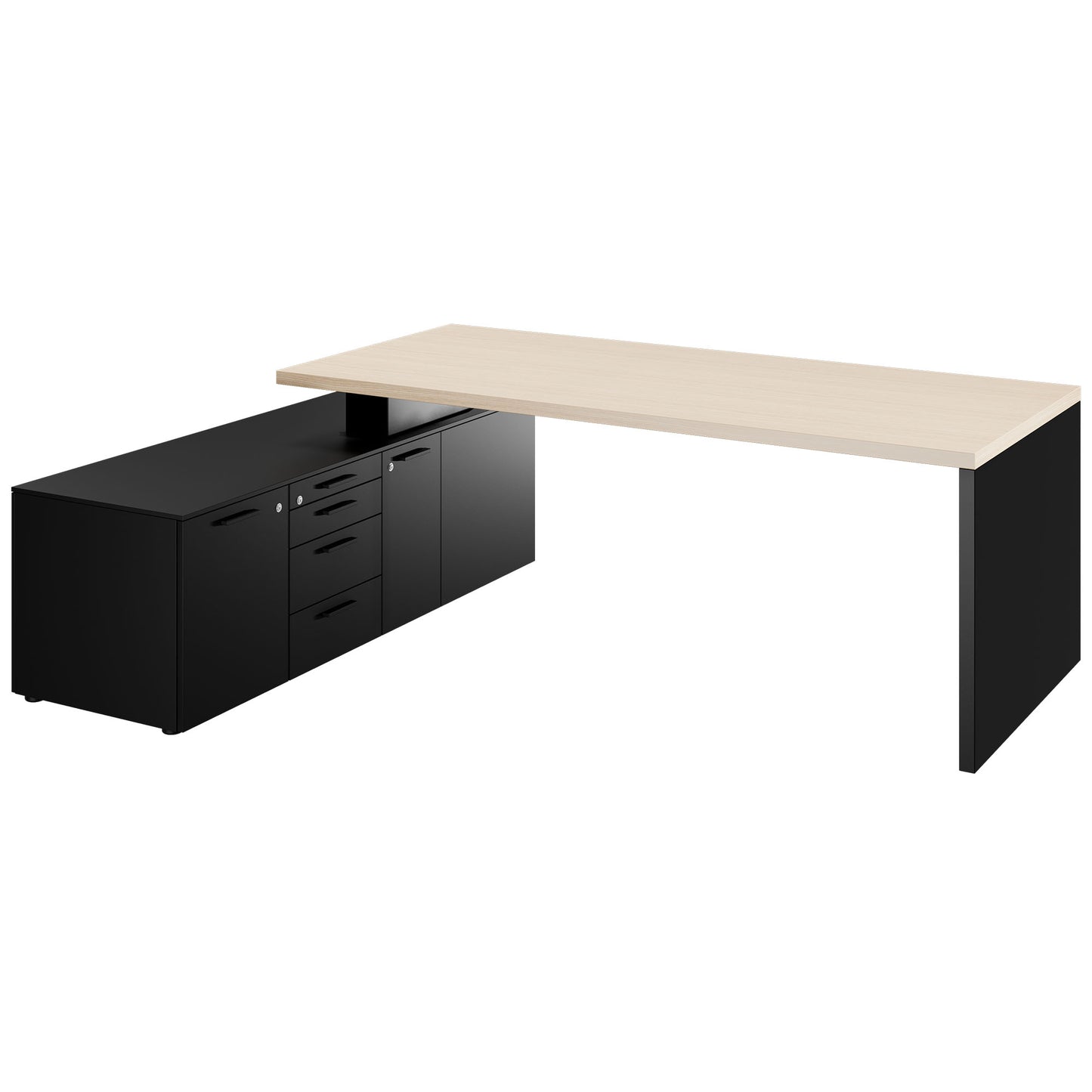Bralco SILE Bureau avec basse-planche | 2300 x 1700 mm, chêne