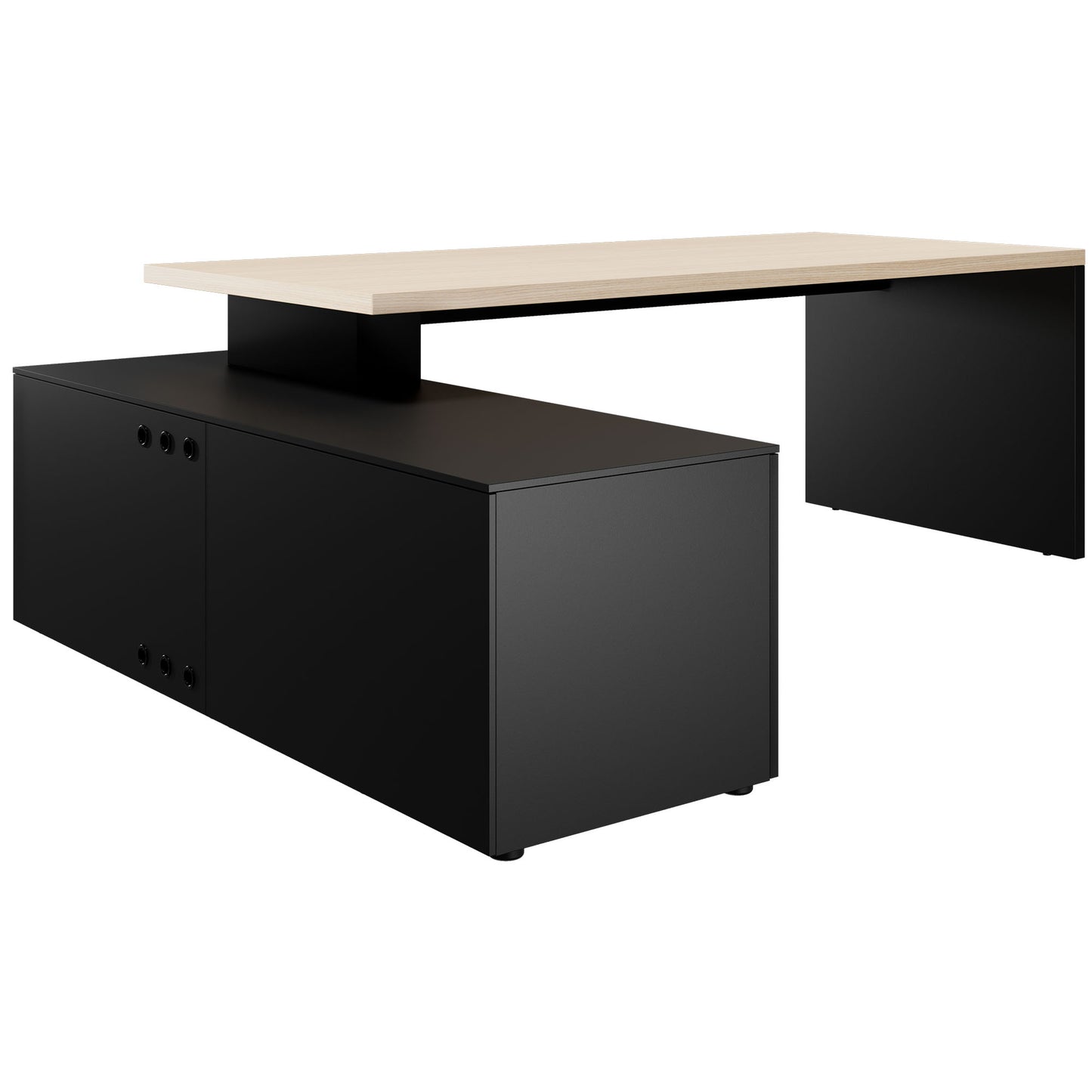 Bralco SILE Bureau avec basse-planche | 2300 x 1700 mm, chêne