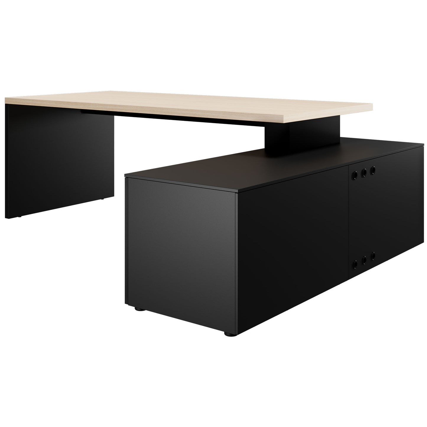 Bralco SILE Bureau avec basse-planche | 2300 x 1700 mm, chêne