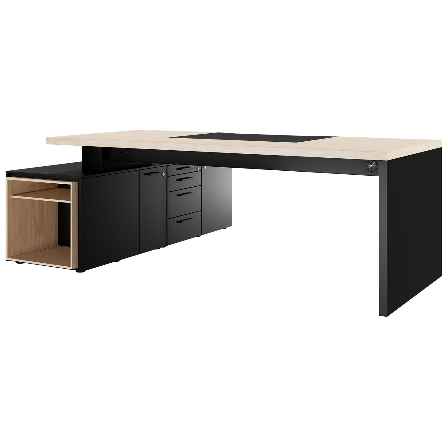 Bralco SILE Bureau avec basse-planche | 2300 x 1700 mm, chêne