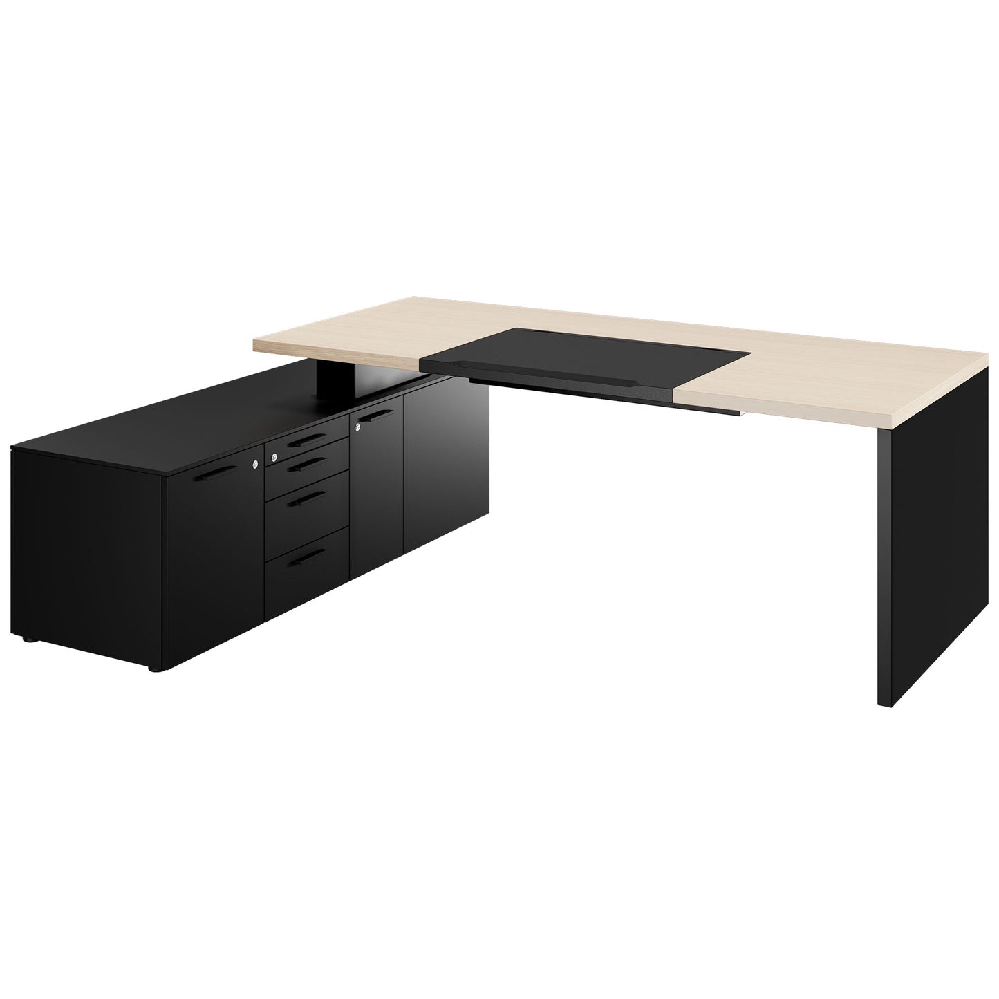Bralco SILE Bureau avec basse-planche | 2300 x 1700 mm, chêne
