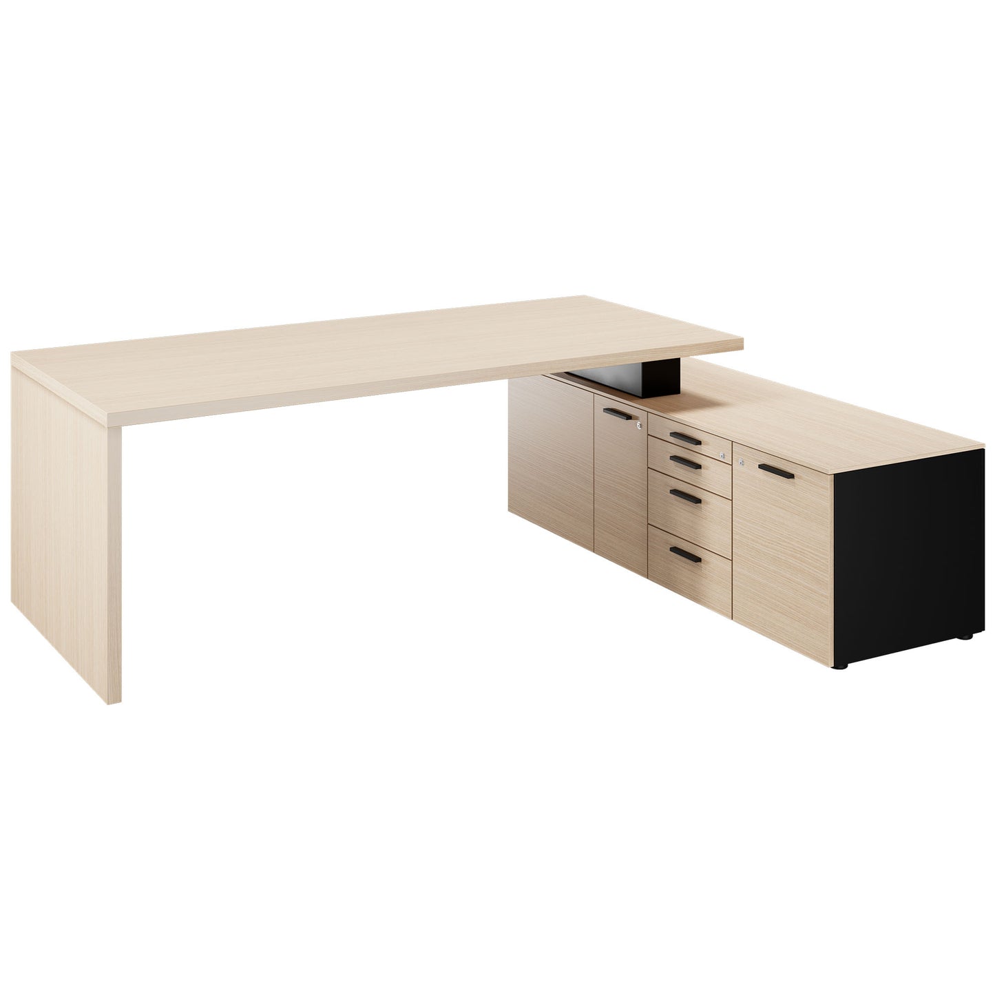 Bralco SILE Bureau avec basse-planche | 2300 x 1700 mm, chêne