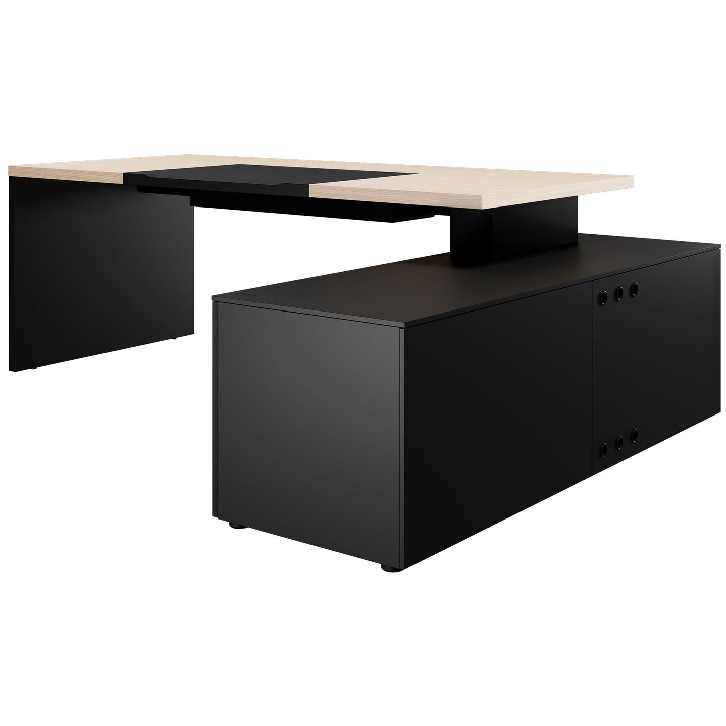 Bralco SILE Bureau avec basse-planche | 2300 x 1700 mm, chêne