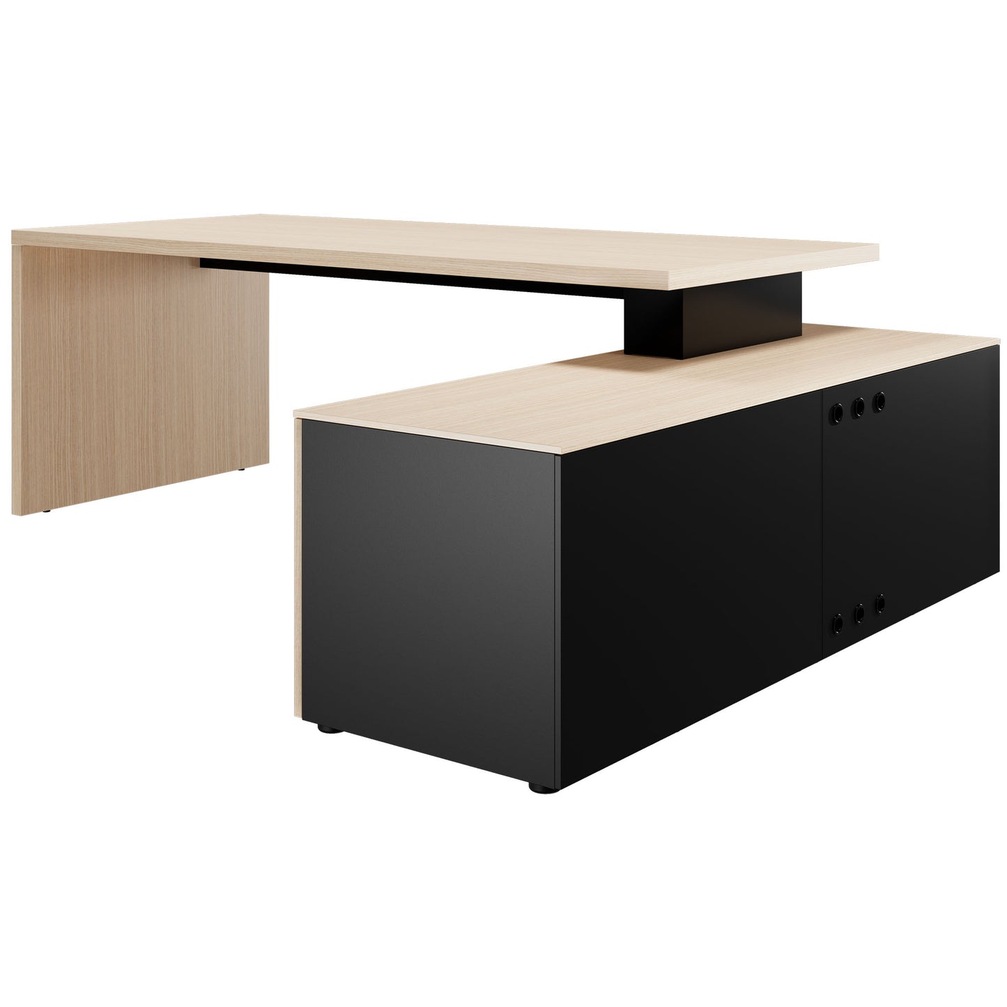Bralco SILE Bureau avec basse-planche | 2300 x 1700 mm, chêne
