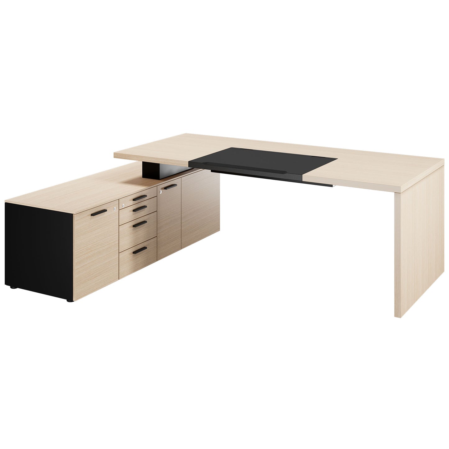Bralco SILE Bureau avec basse-planche | 2300 x 1700 mm, chêne