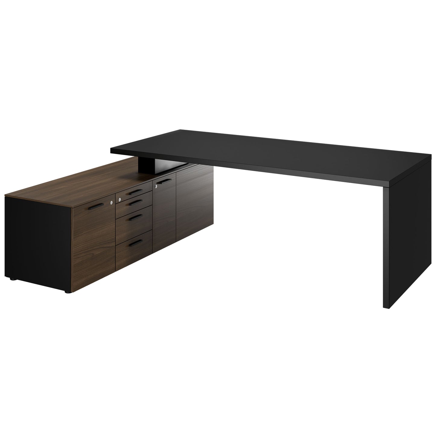Bralco SILE Scrivania con bacheca | 2300 x 1700 mm, nero