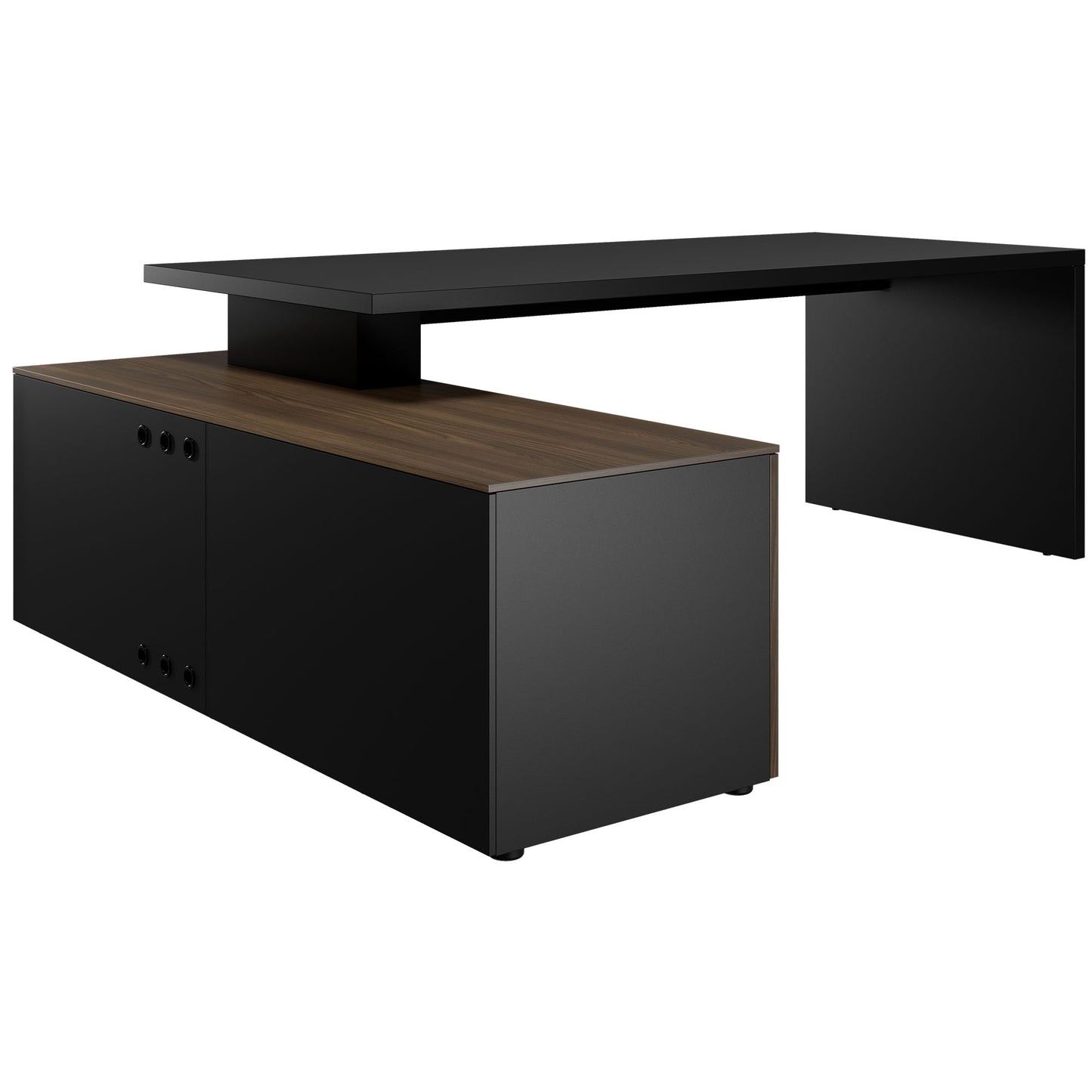 Bralco SILE Scrivania con bacheca | 2300 x 1700 mm, nero