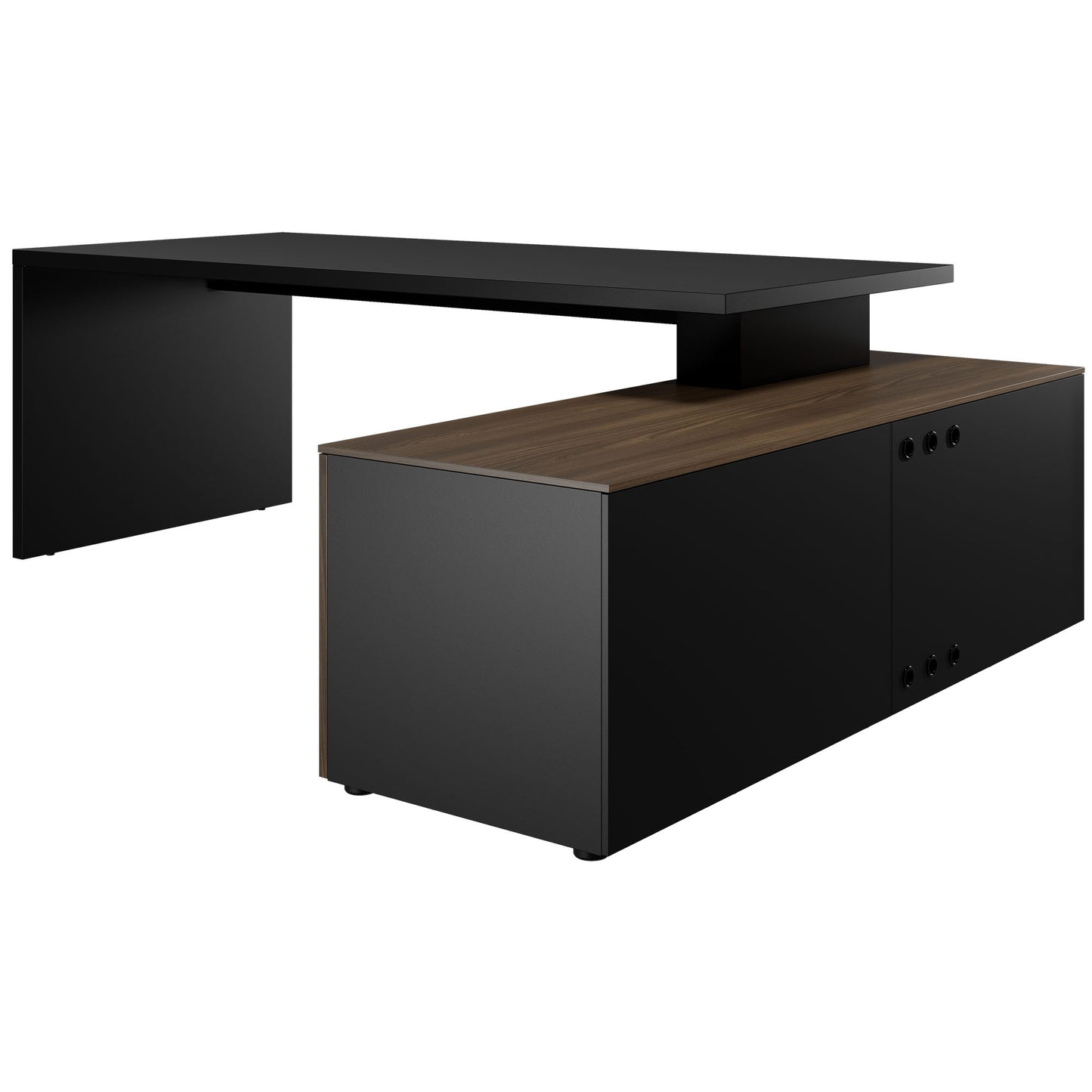 Bralco SILE Scrivania con bacheca | 2300 x 1700 mm, nero