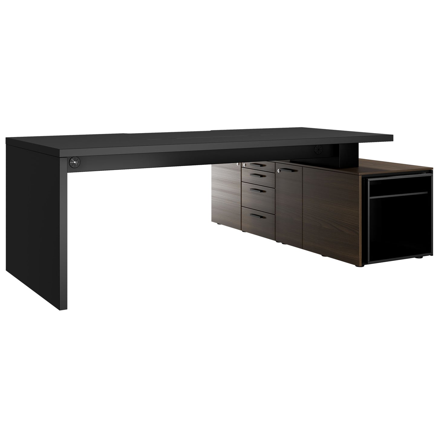 Bralco SILE Scrivania con bacheca | 2300 x 1700 mm, nero