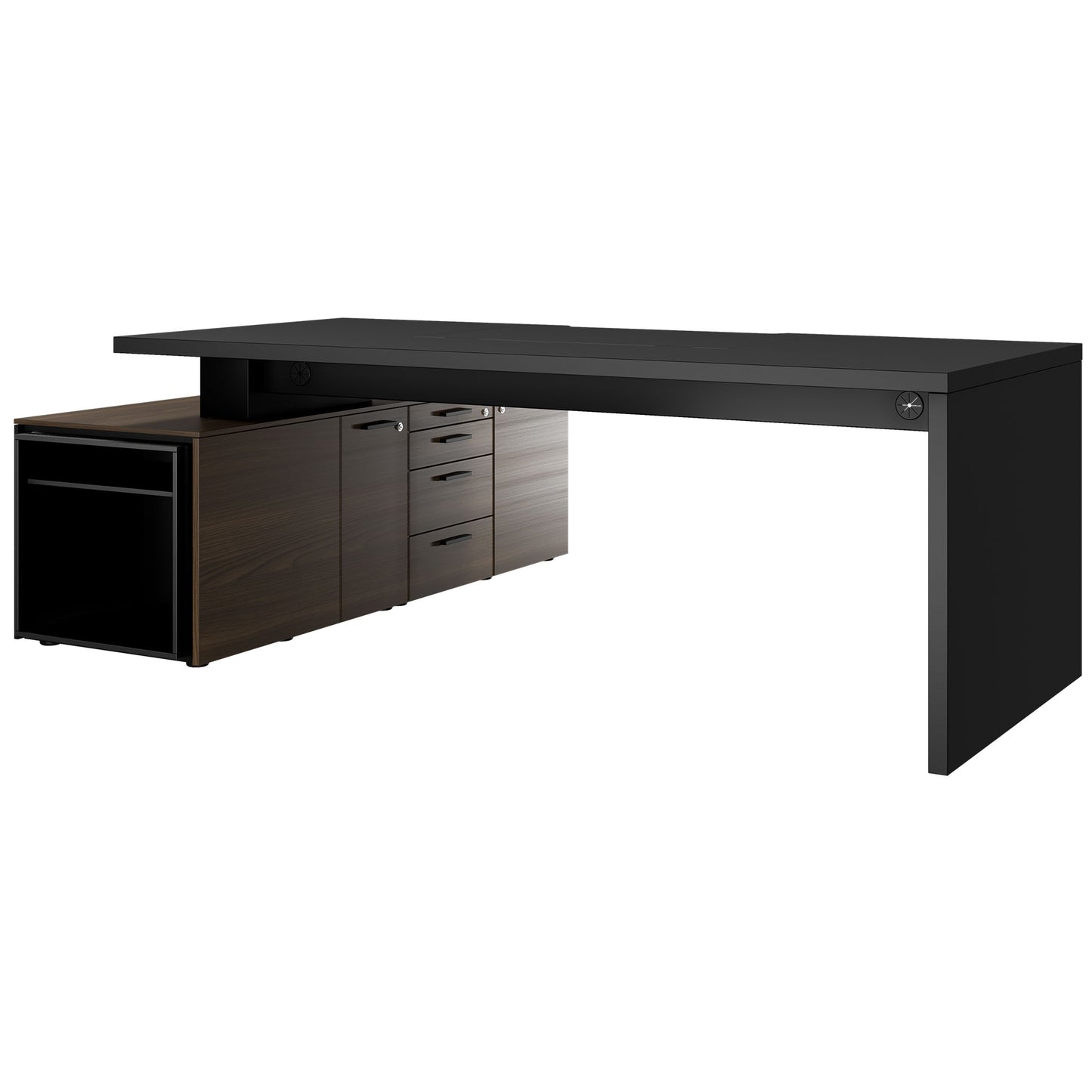 Bralco SILE Scrivania con bacheca | 2300 x 1700 mm, nero
